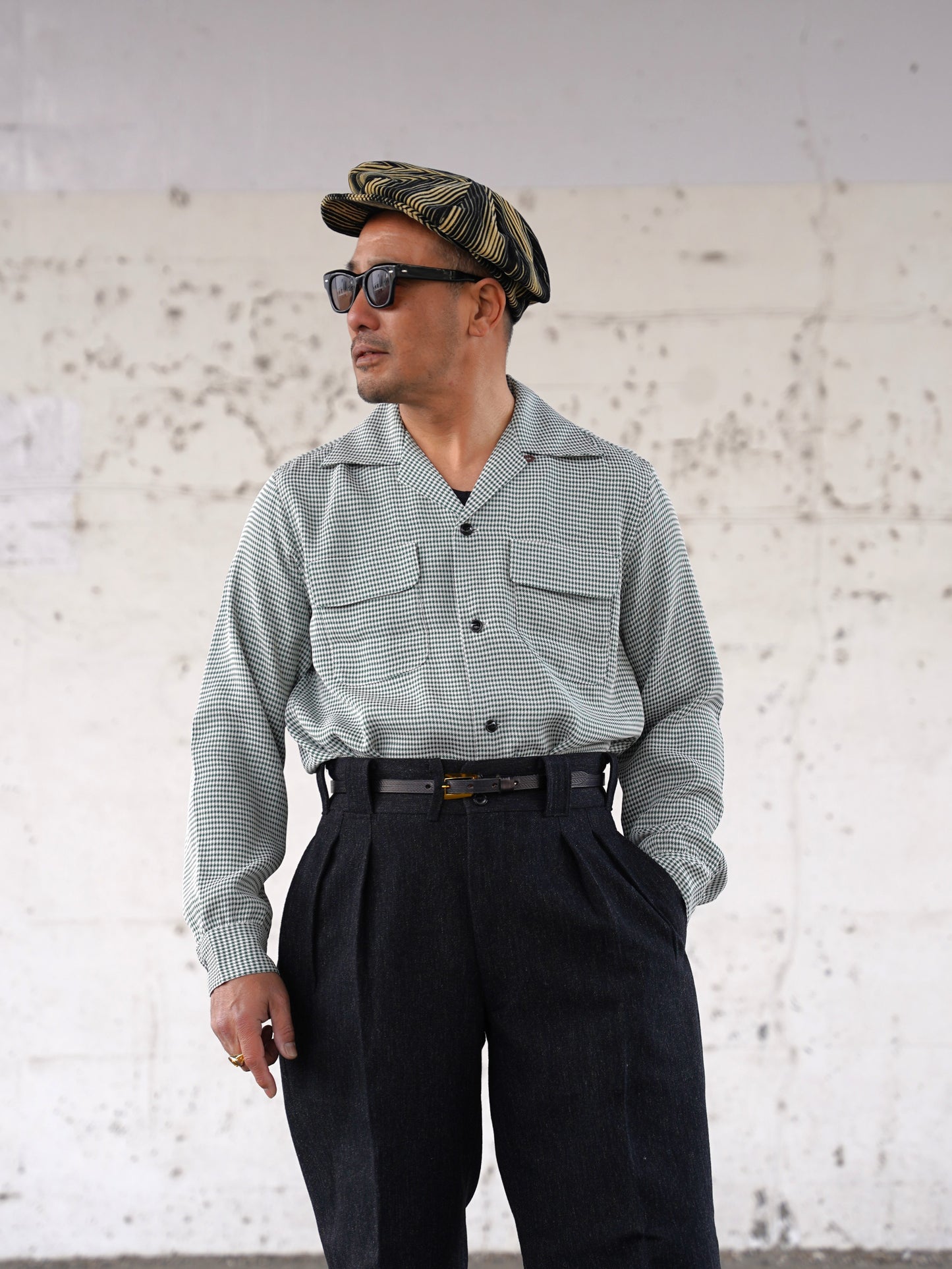 #260139 1950s L/S Shirt - Houndstooth
