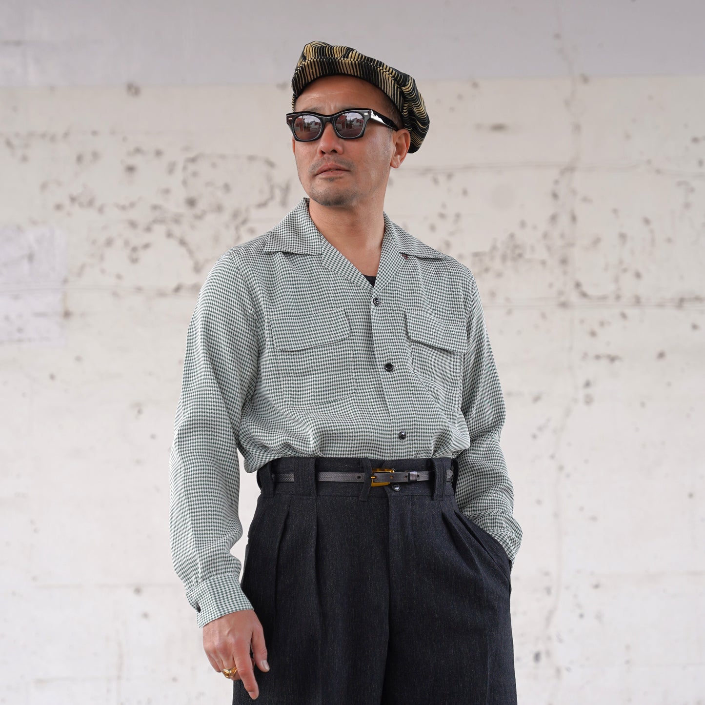 #260139 1950s L/S Shirt - Houndstooth