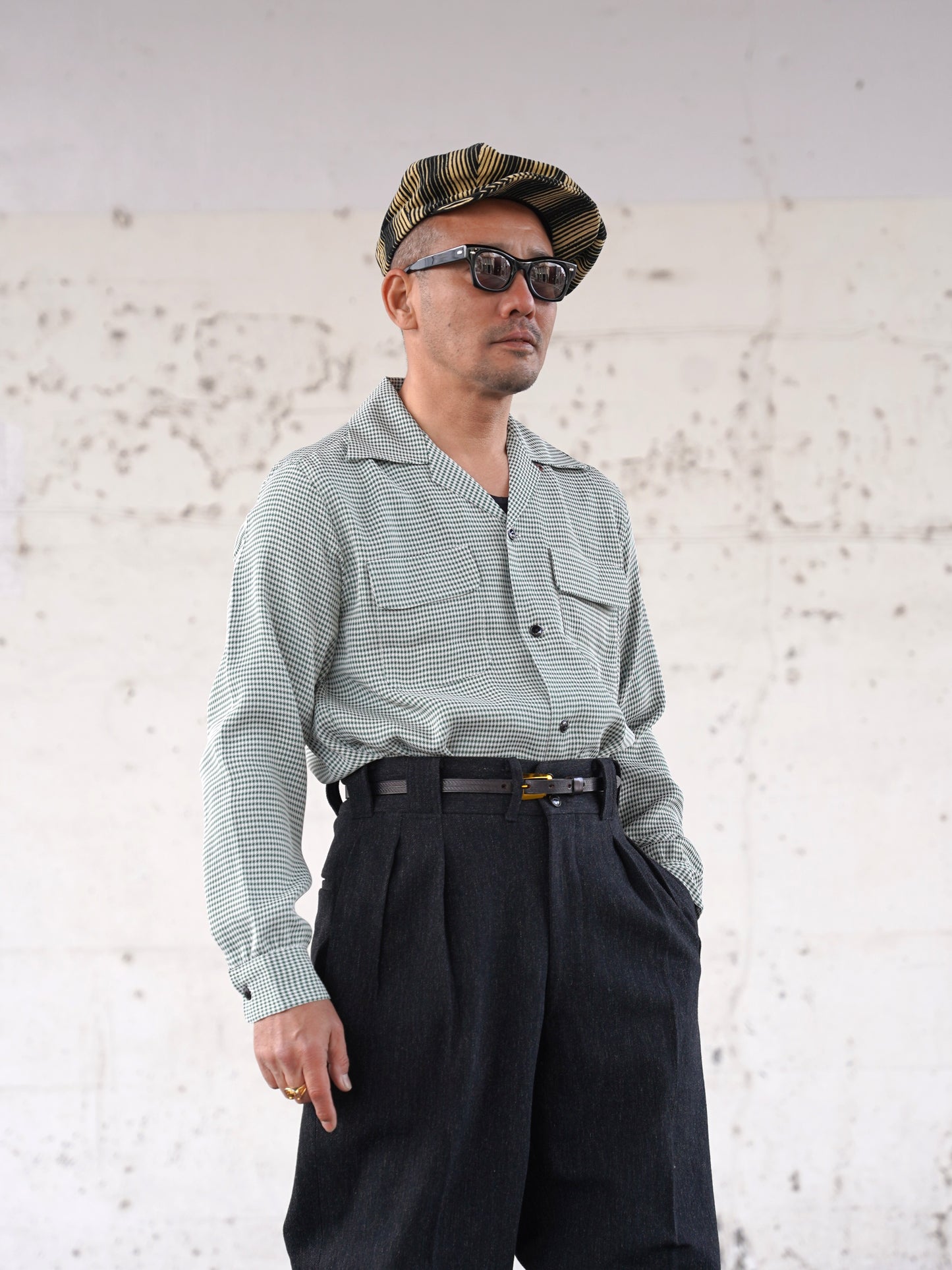 #260139 1950s L/S Shirt - Houndstooth