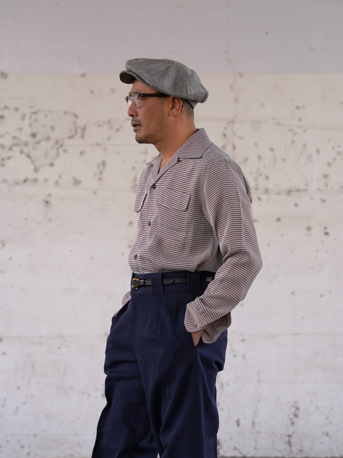 #260139 1950s L/S Shirt - Houndstooth