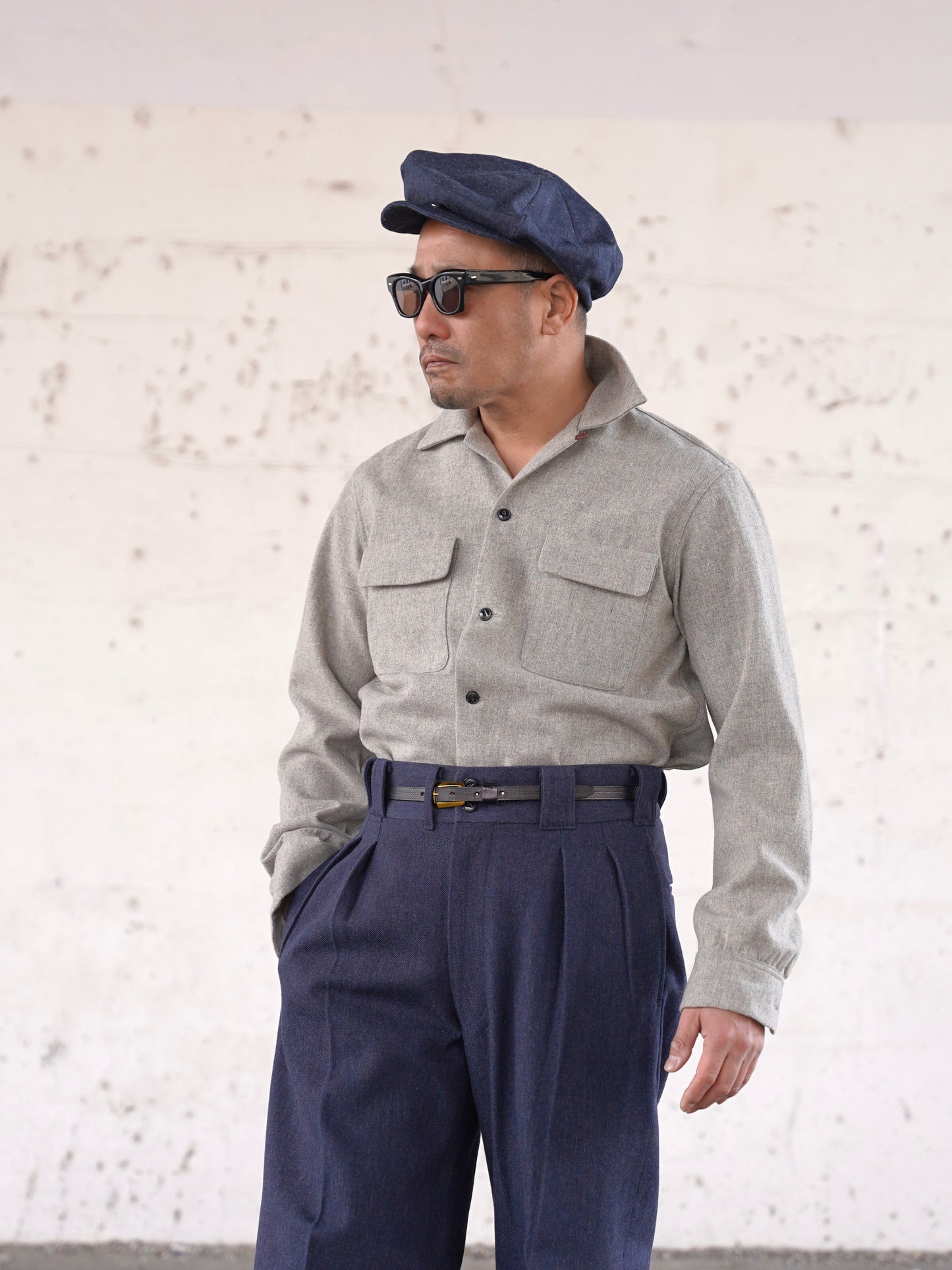 #260140 1950s Long-Sleeve Wool Shirt