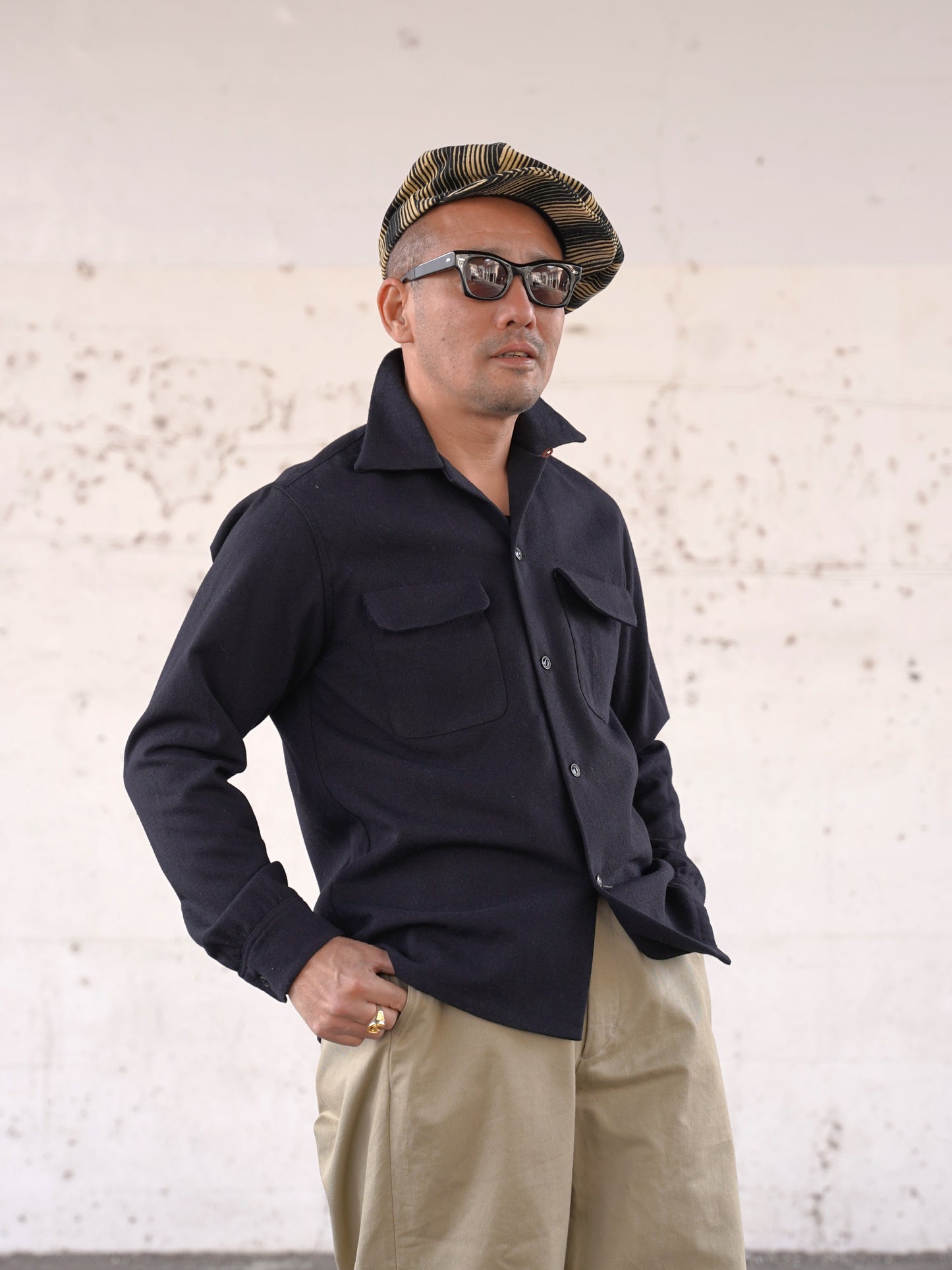 #260140 1950s Long-Sleeve Wool Shirt