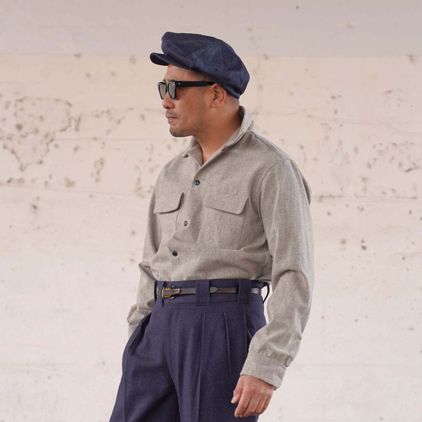 #260140 1950s Long-Sleeve Wool Shirt