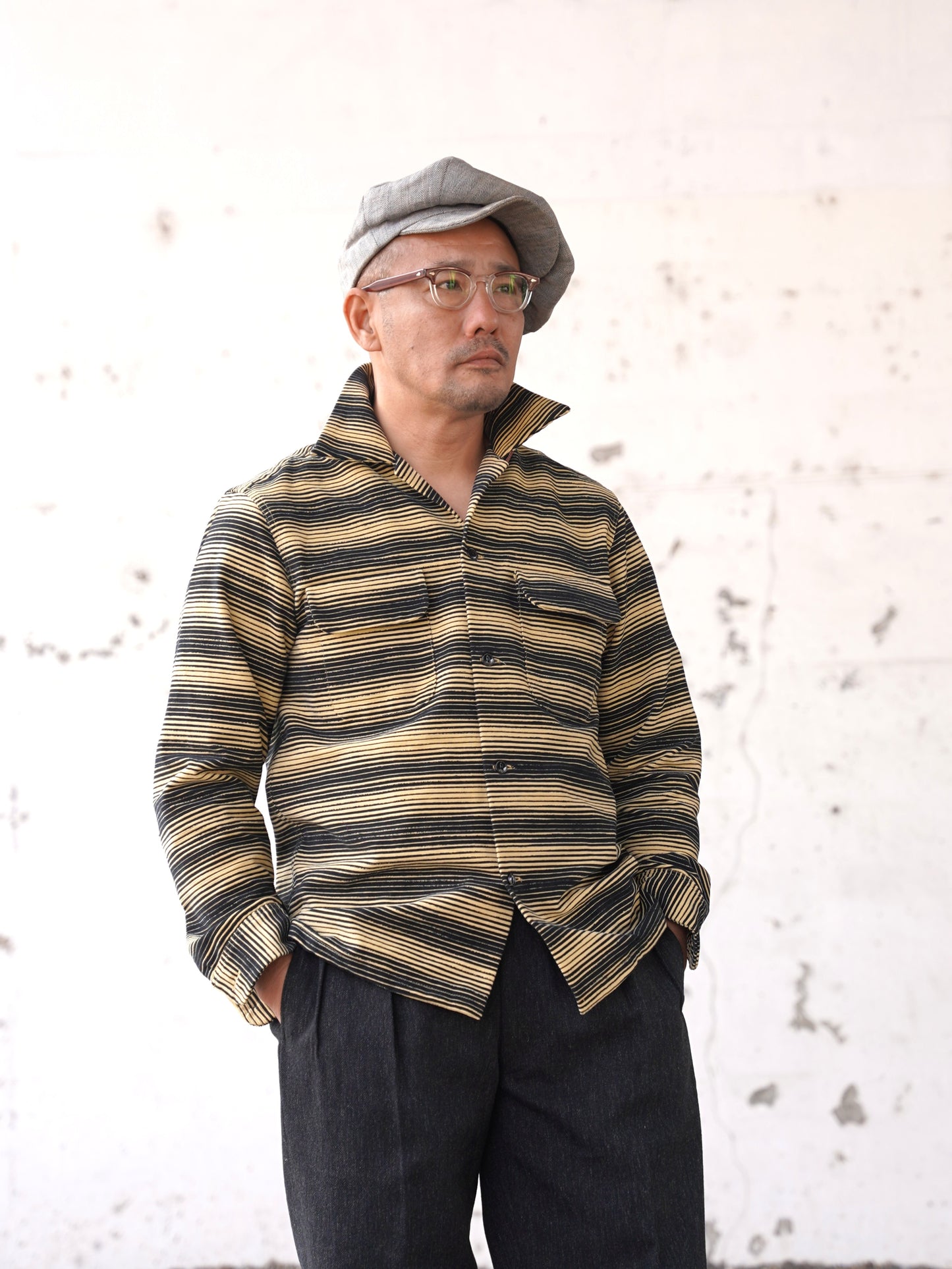 #260141 1950s L/S Corduroy Shirt - Stripe