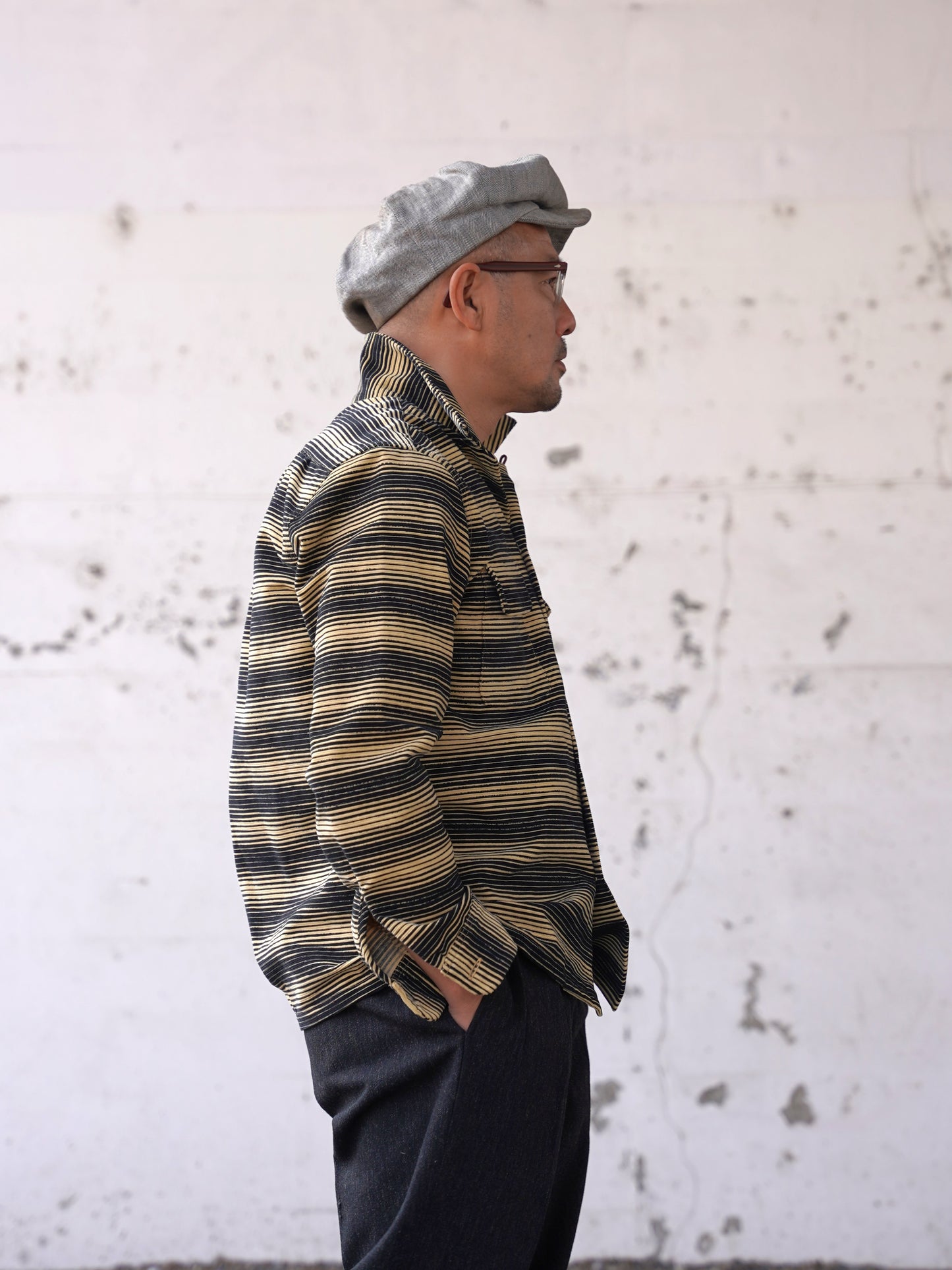 #260141 1950s L/S Corduroy Shirt - Stripe