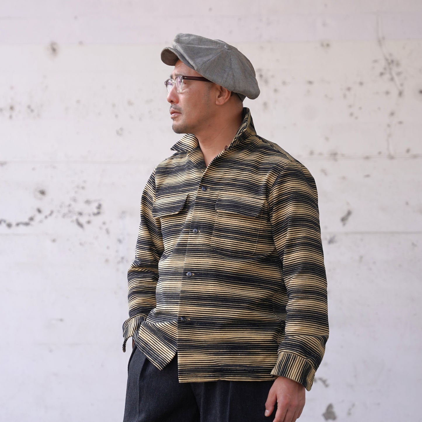 #260141 1950s L/S Corduroy Shirt - Stripe