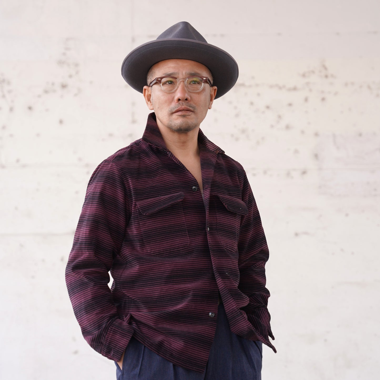#260141 1950s L/S Corduroy Shirt - Stripe