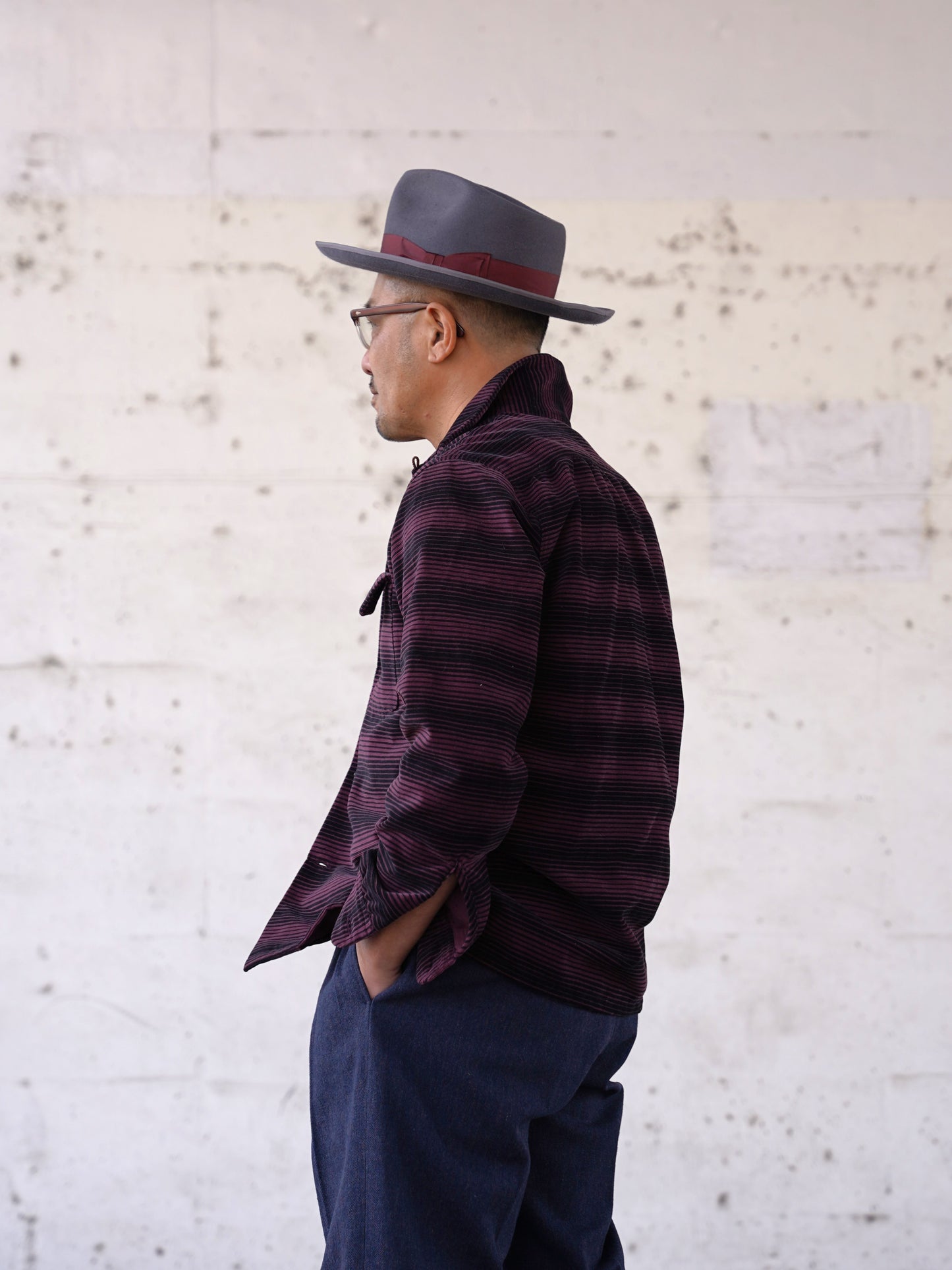 #260141 1950s L/S Corduroy Shirt - Stripe