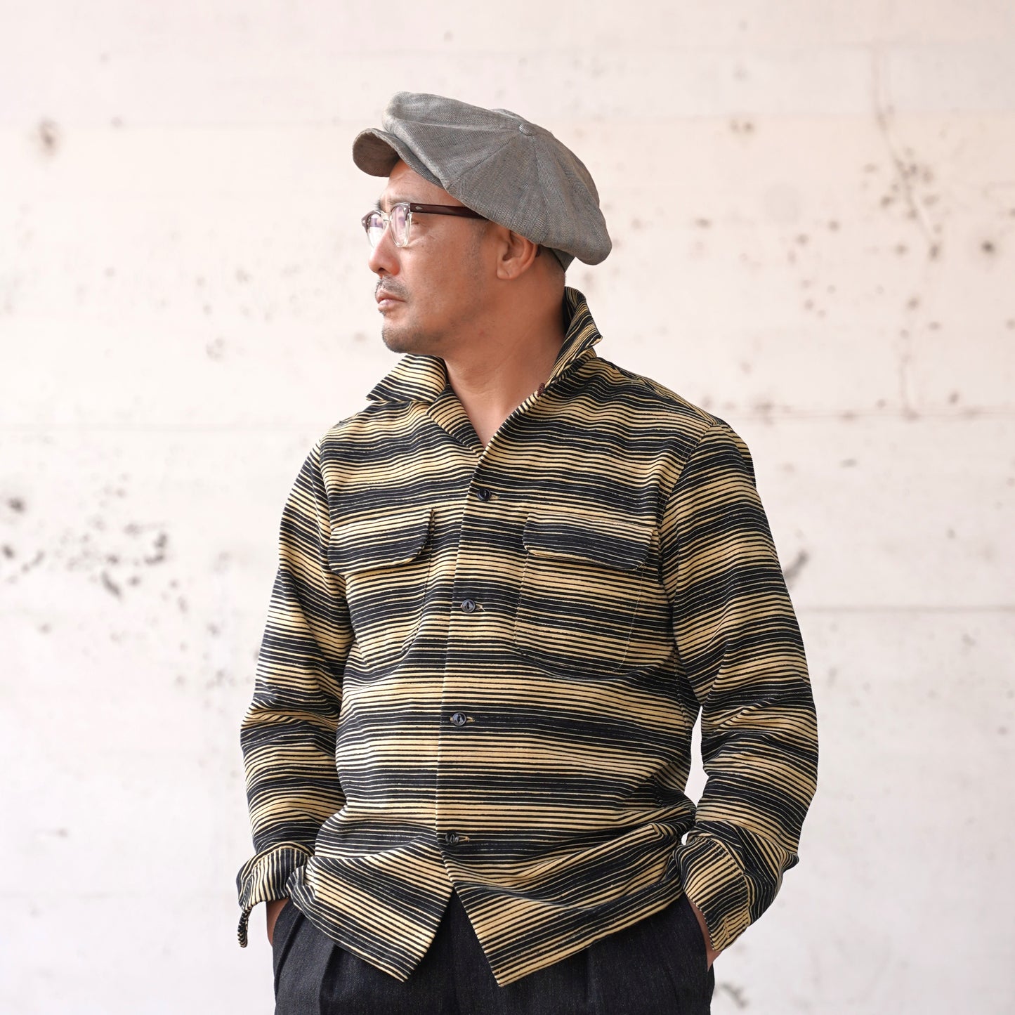 #260141 1950s L/S Corduroy Shirt - Stripe