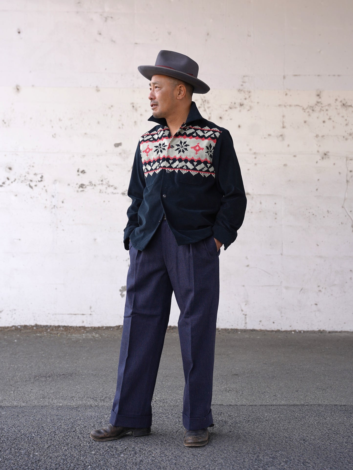 #260142 1950s L/S Corduroy Shirt - Nordic