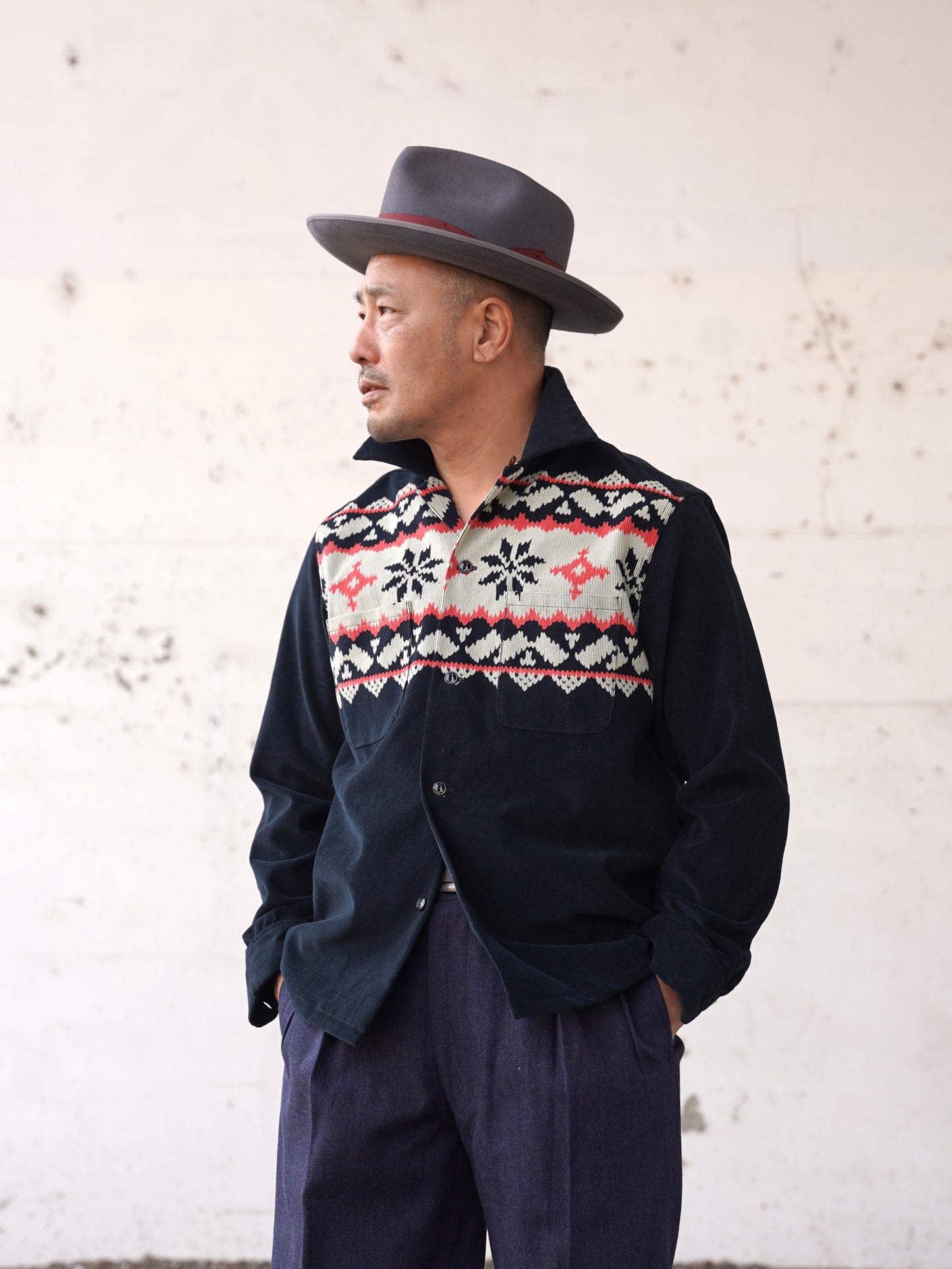 #260142 1950s L/S Corduroy Shirt - Nordic