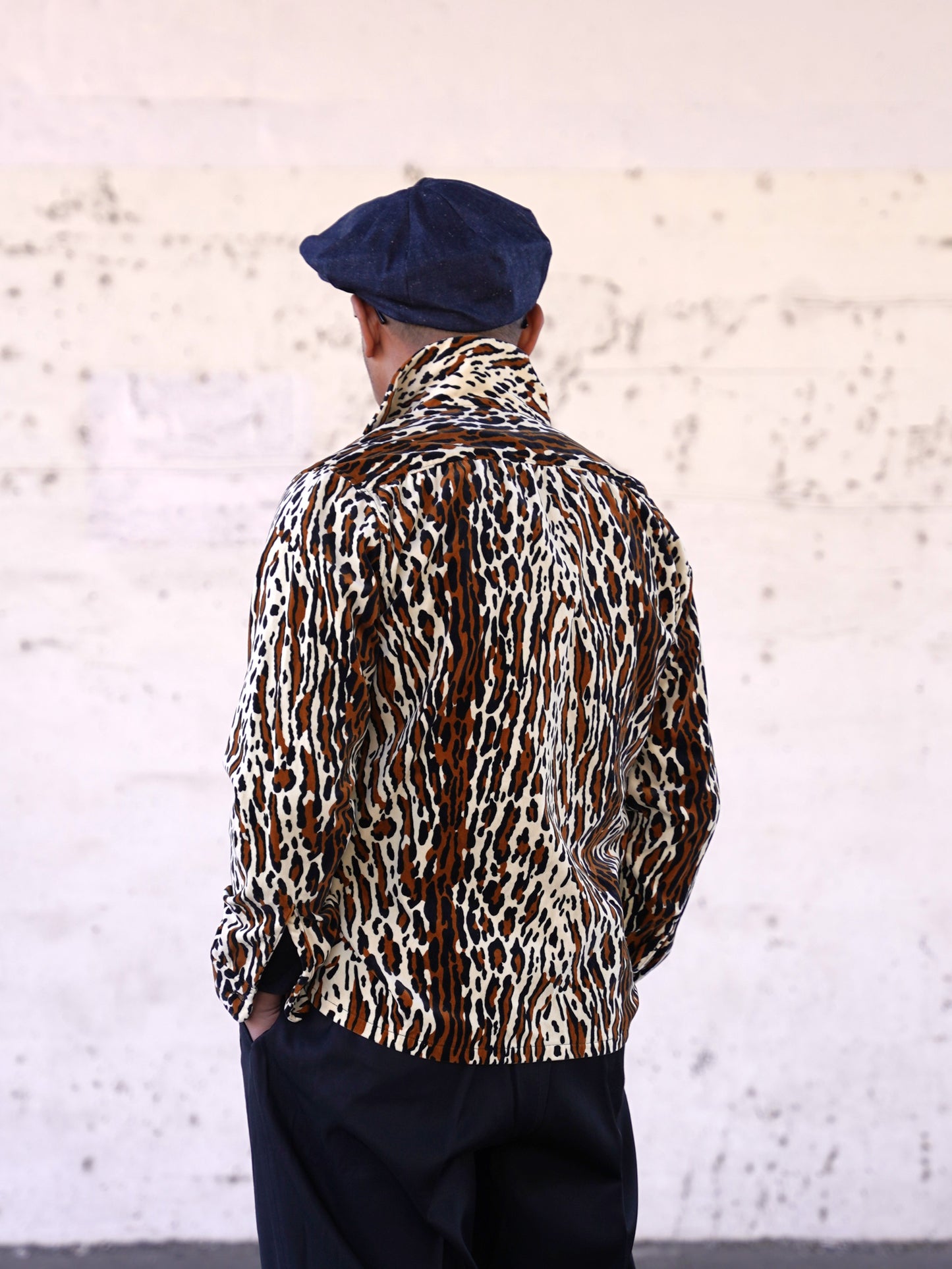 #260143 1950s Long-Sleeve Flannel Shirt - Leopard