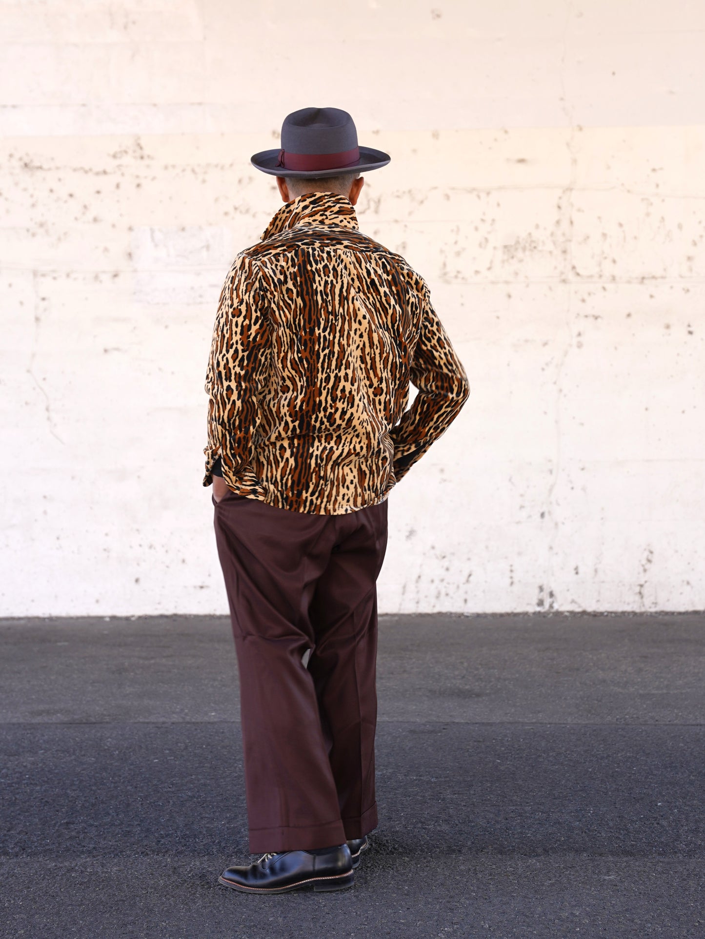 #260143 1950s Long-Sleeve Flannel Shirt - Leopard