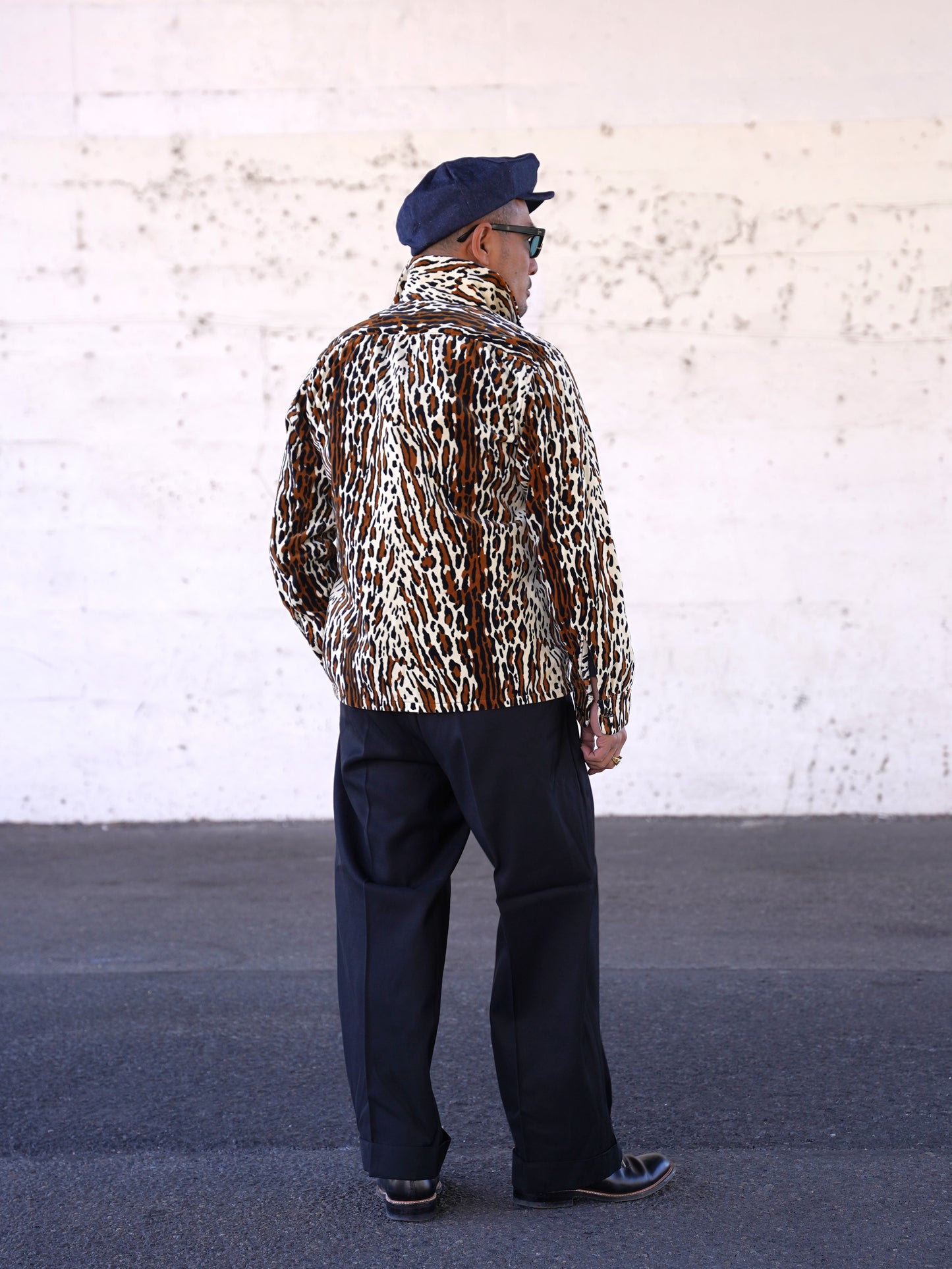 #260143 1950s Long-Sleeve Flannel Shirt - Leopard