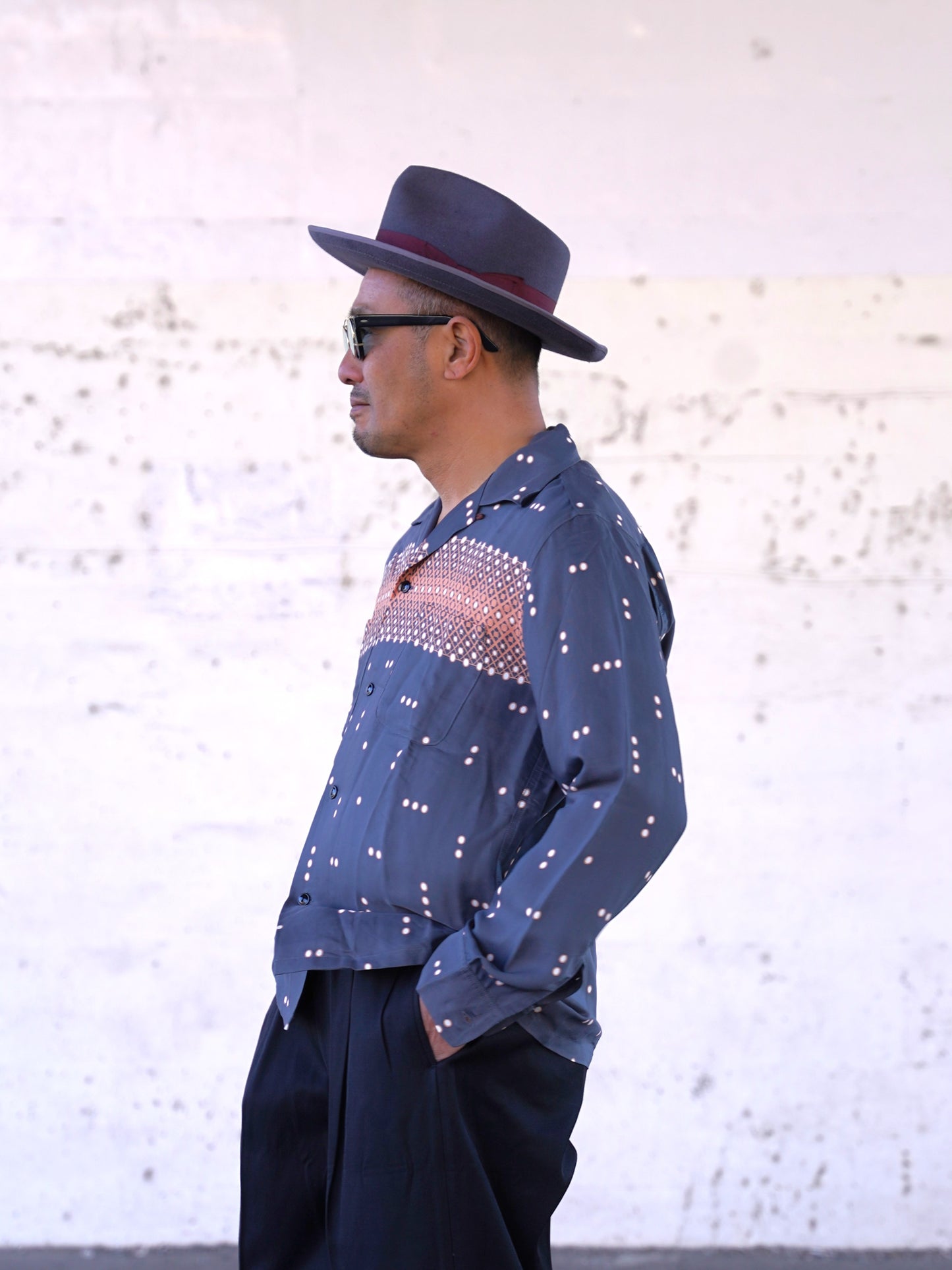 #260144 1950s Long-Sleeve Polka Dot Shirt