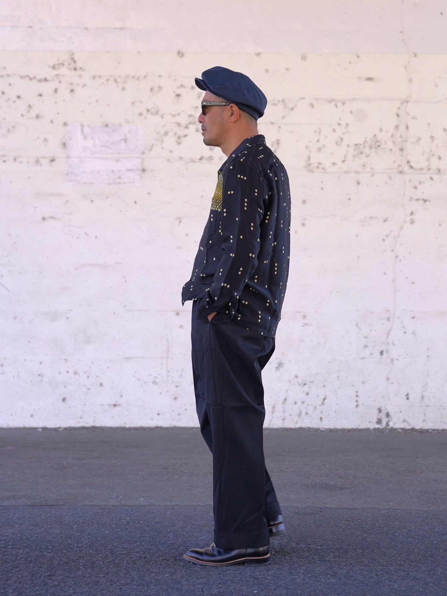 #260144 1950s Long-Sleeve Polka Dot Shirt