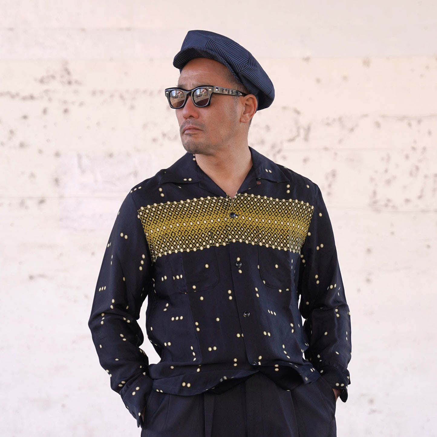#260144 1950s Long-Sleeve Polka Dot Shirt