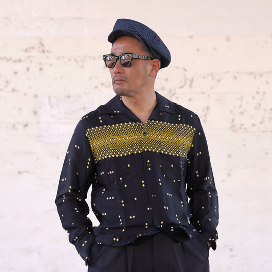#260144 1950s Long-Sleeve Polka Dot Shirt