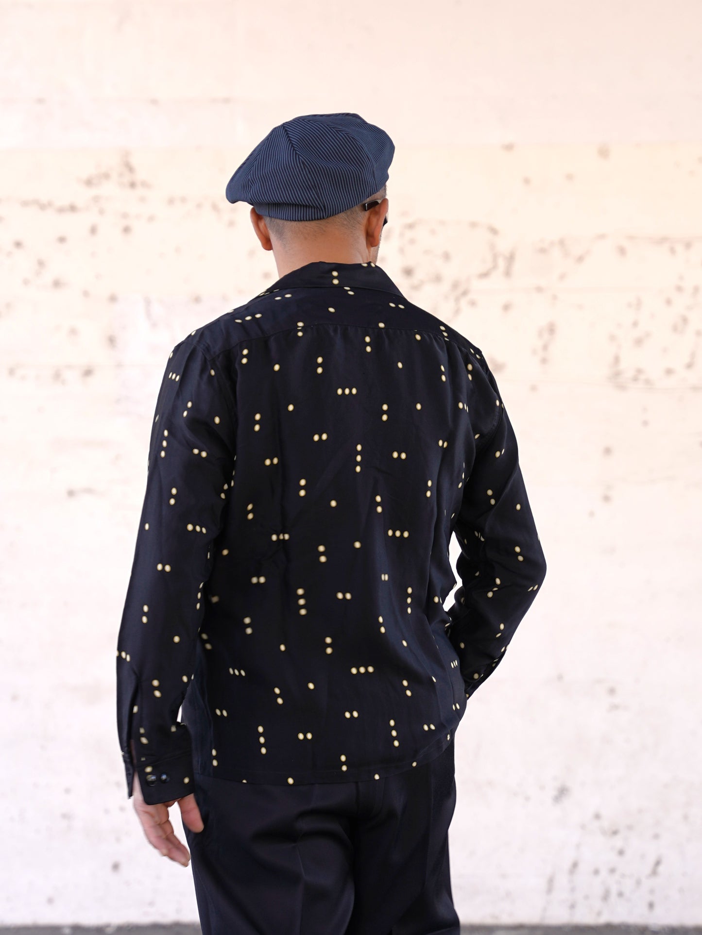 #260144 1950s Long-Sleeve Polka Dot Shirt