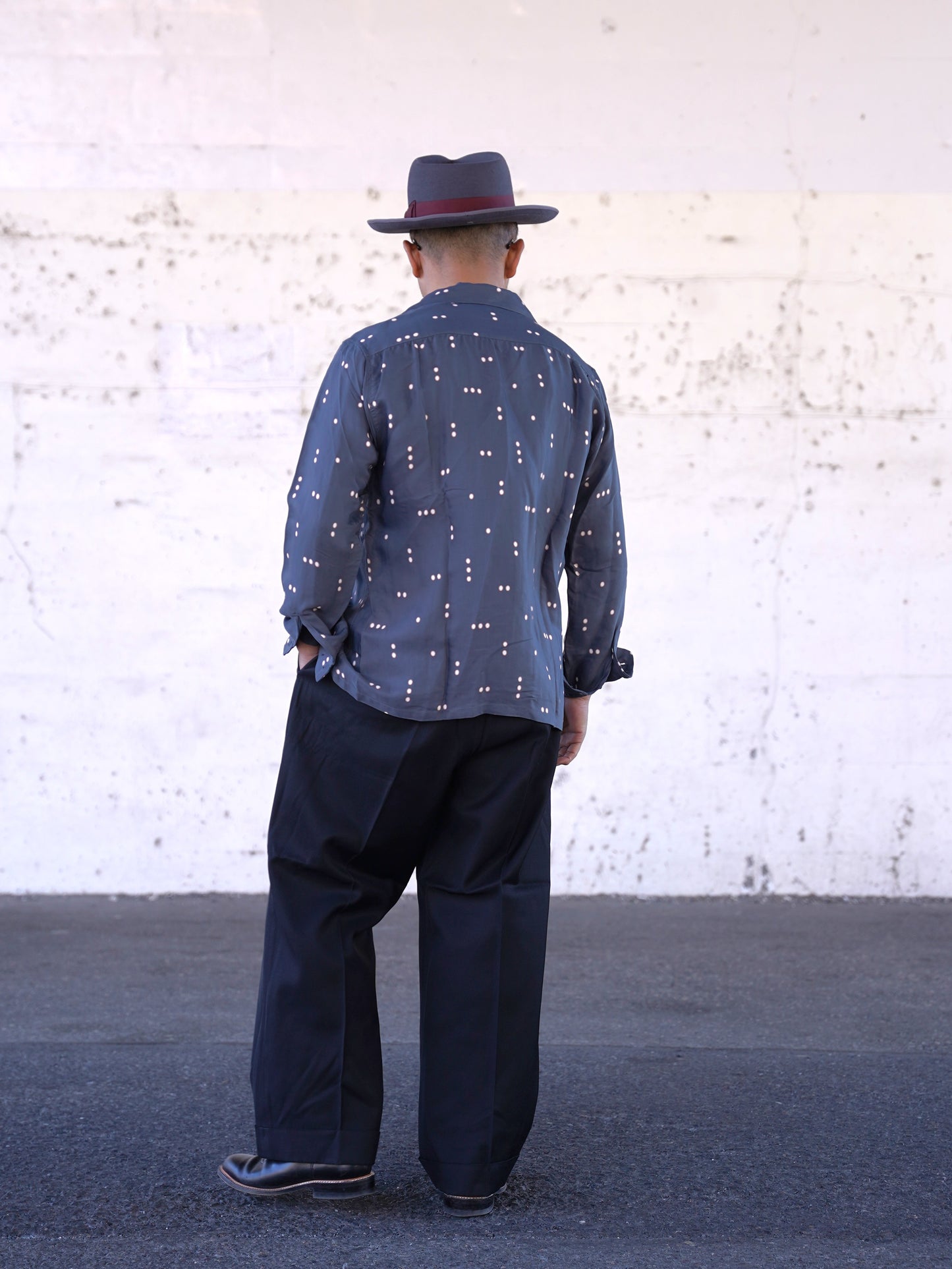 #260144 1950s Long-Sleeve Polka Dot Shirt