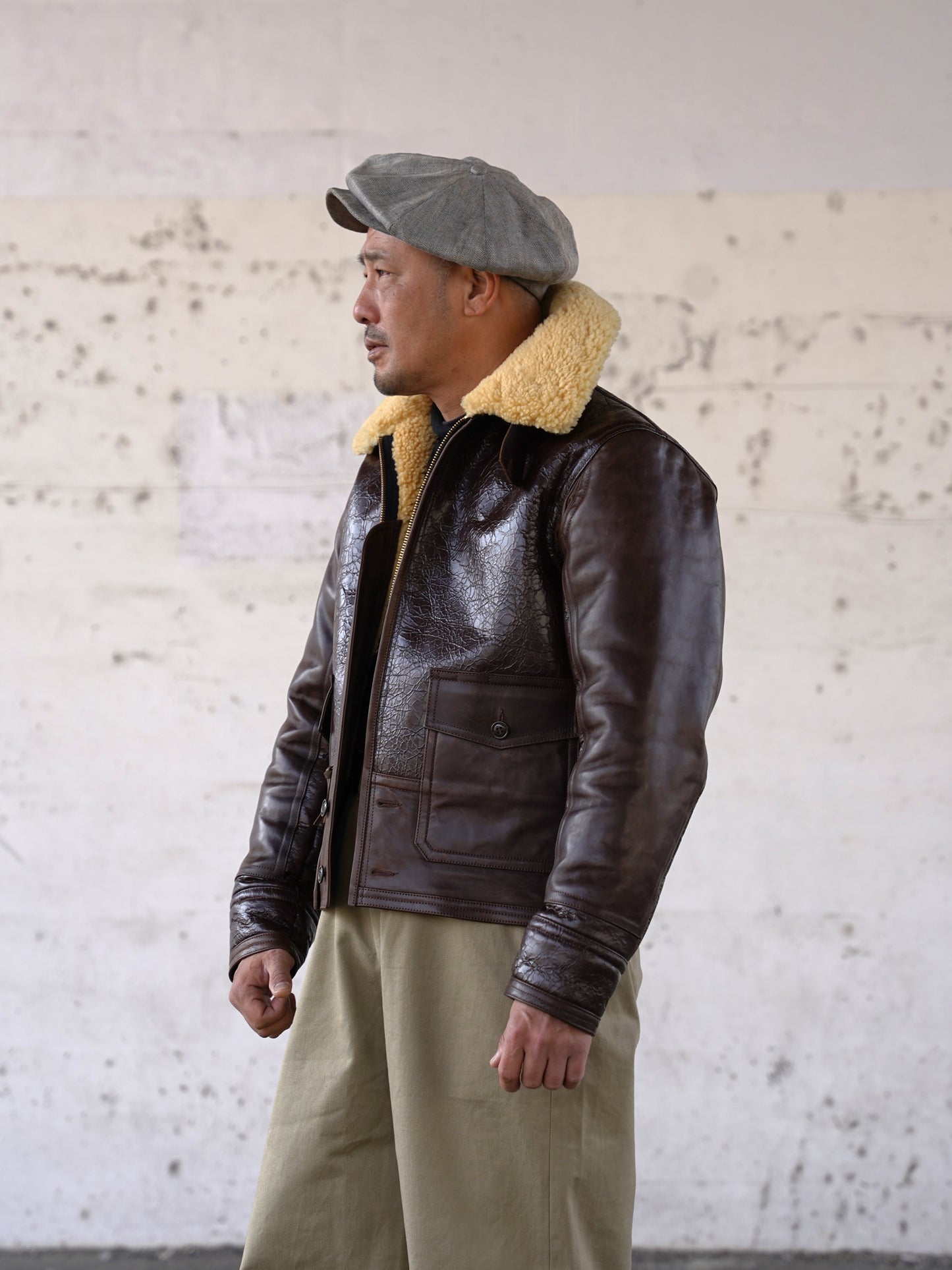 #260425 Sheepskin & Horsehide Bomber Jacket