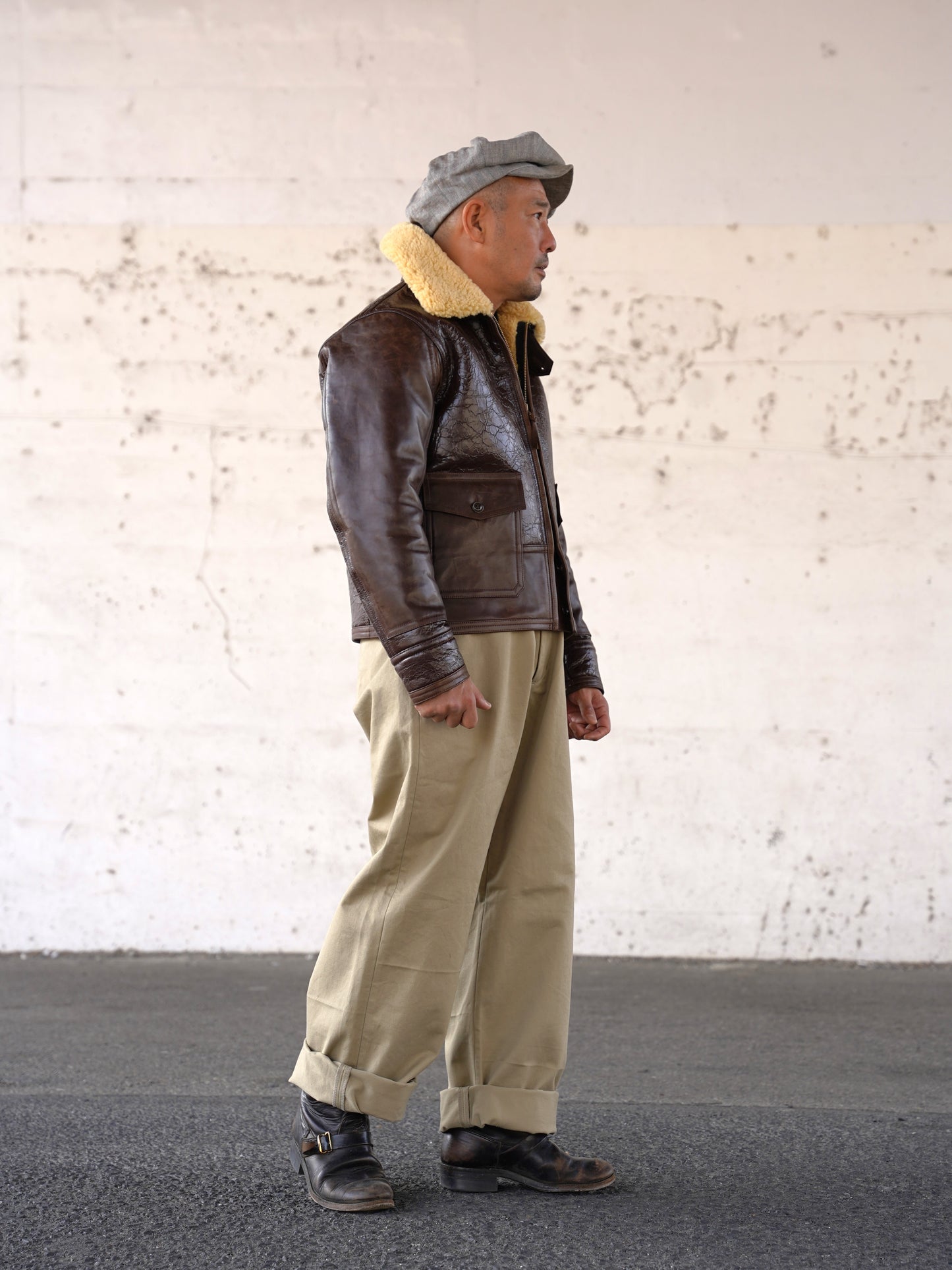 #260425 Sheepskin & Horsehide Bomber Jacket