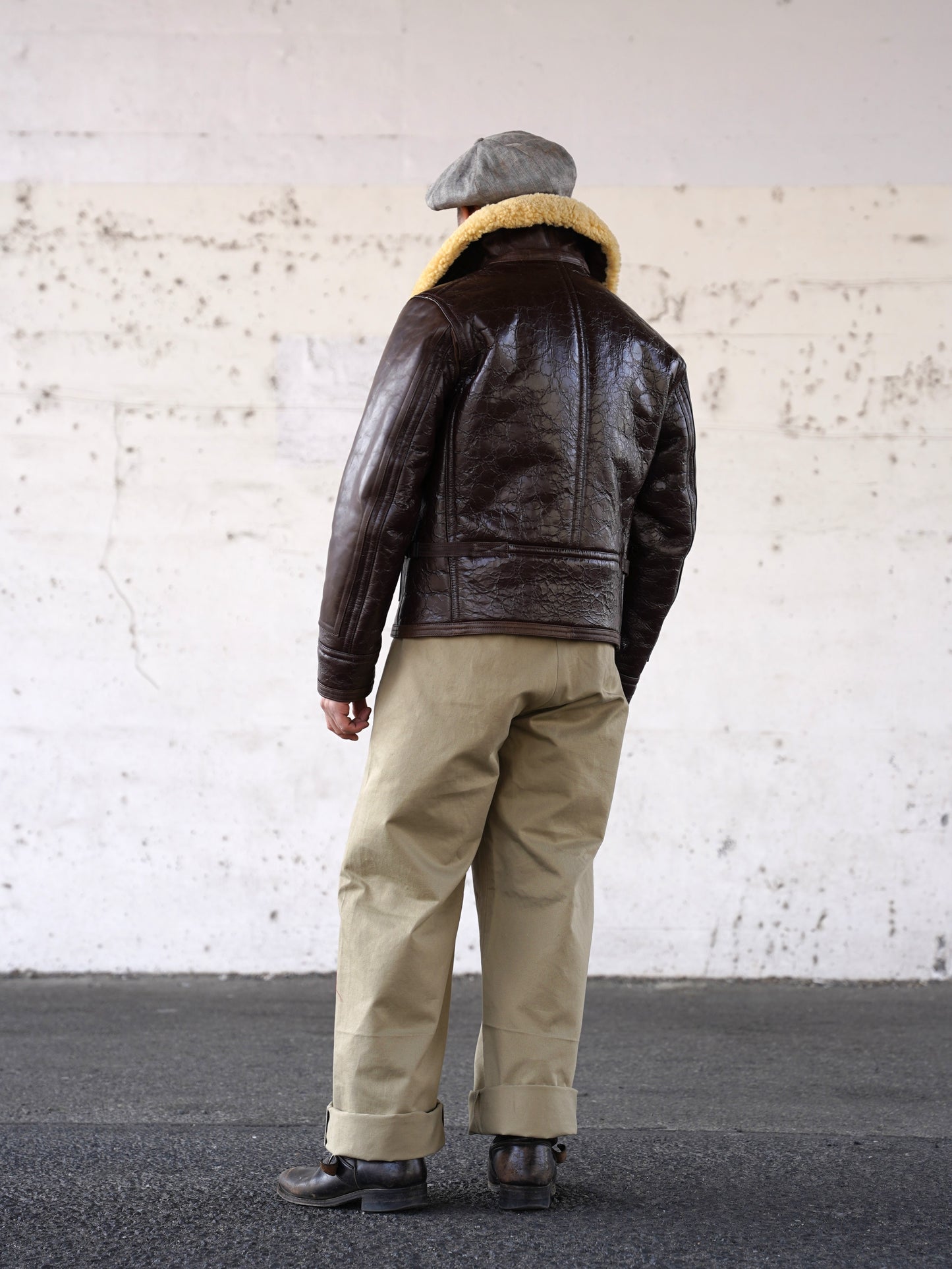 #260425 Sheepskin & Horsehide Bomber Jacket