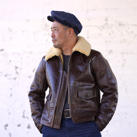 #260425 Sheepskin & Horsehide Bomber Jacket