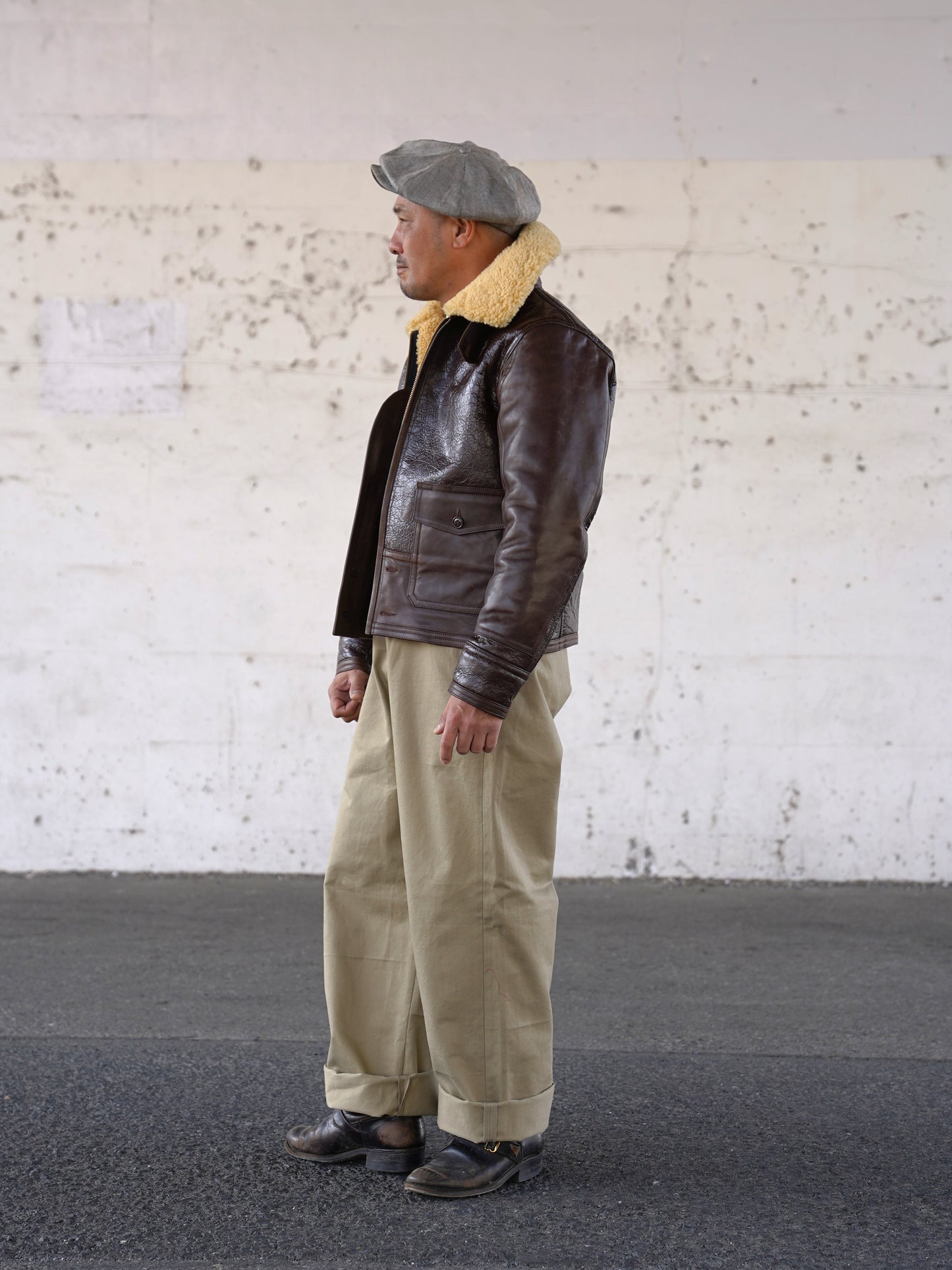 #260425 Sheepskin & Horsehide Bomber Jacket