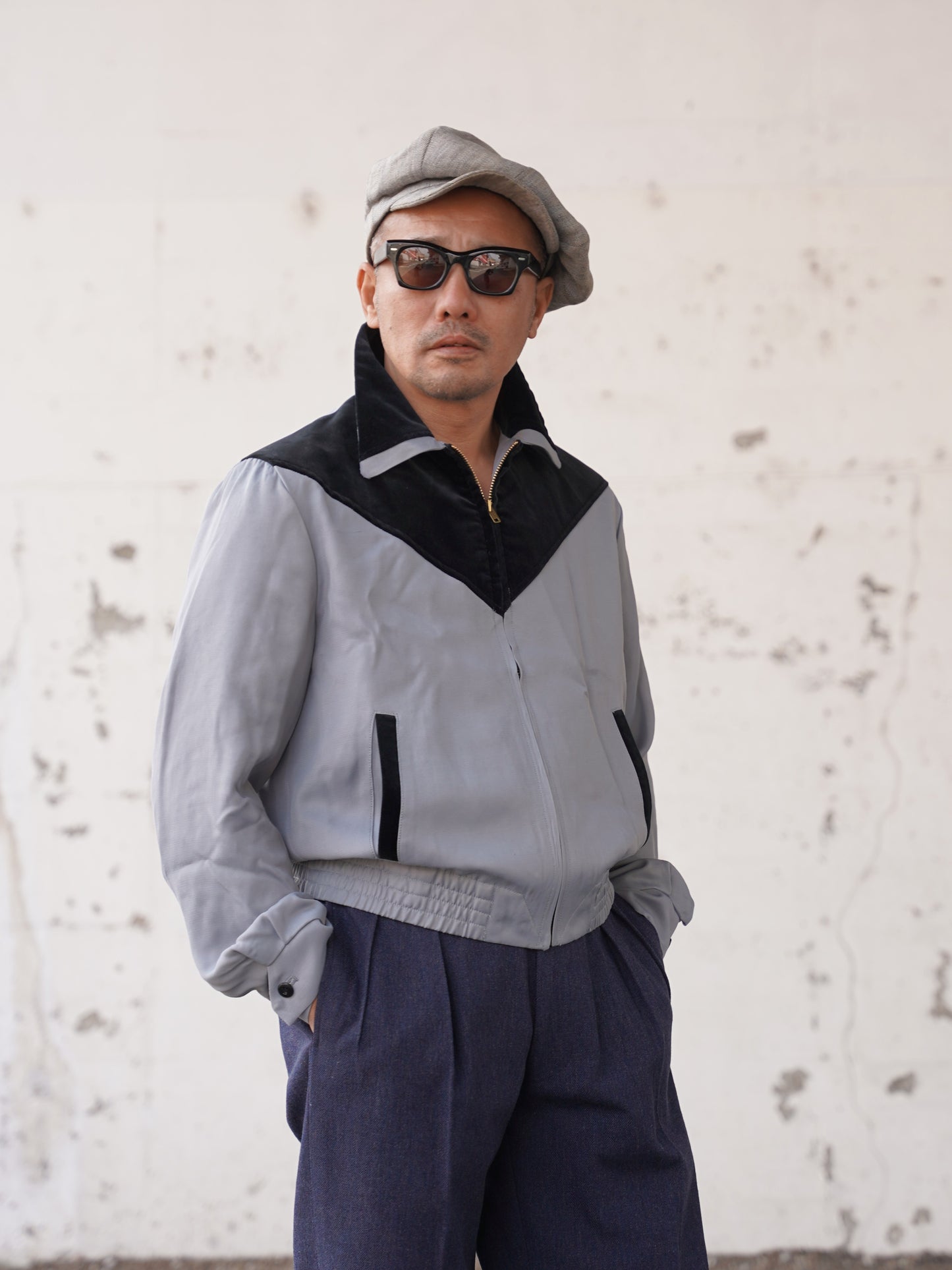 #260427 V-Panel Two-Tone Blouson