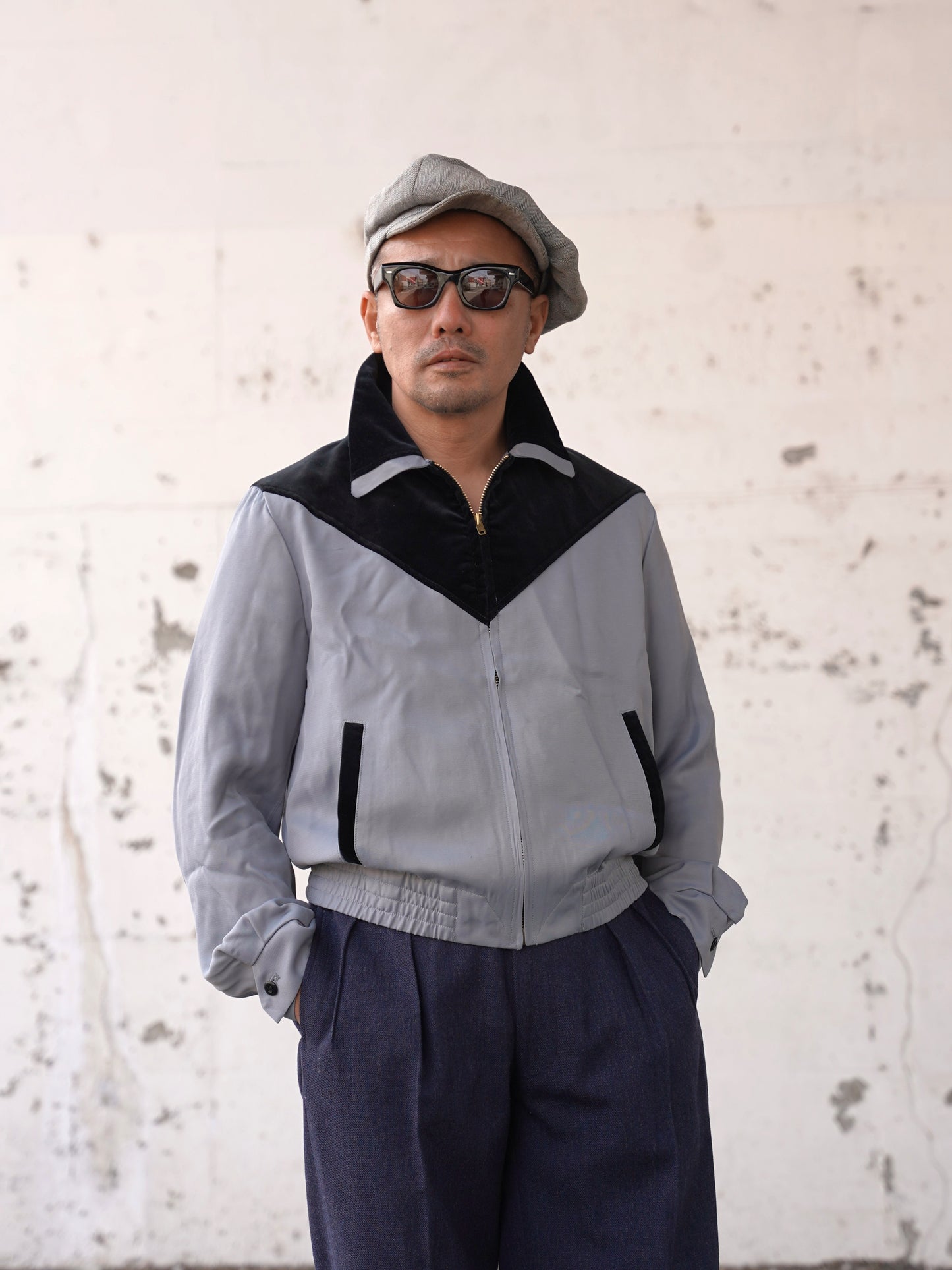 #260427 V-Panel Two-Tone Blouson