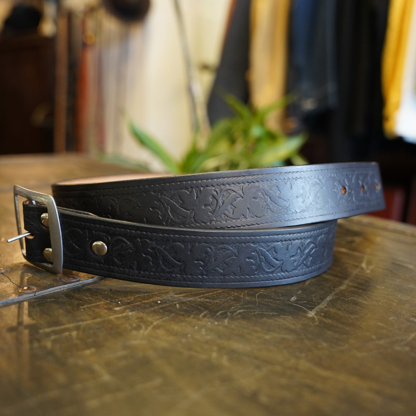 #260510 1950s 35mm Leather Belt