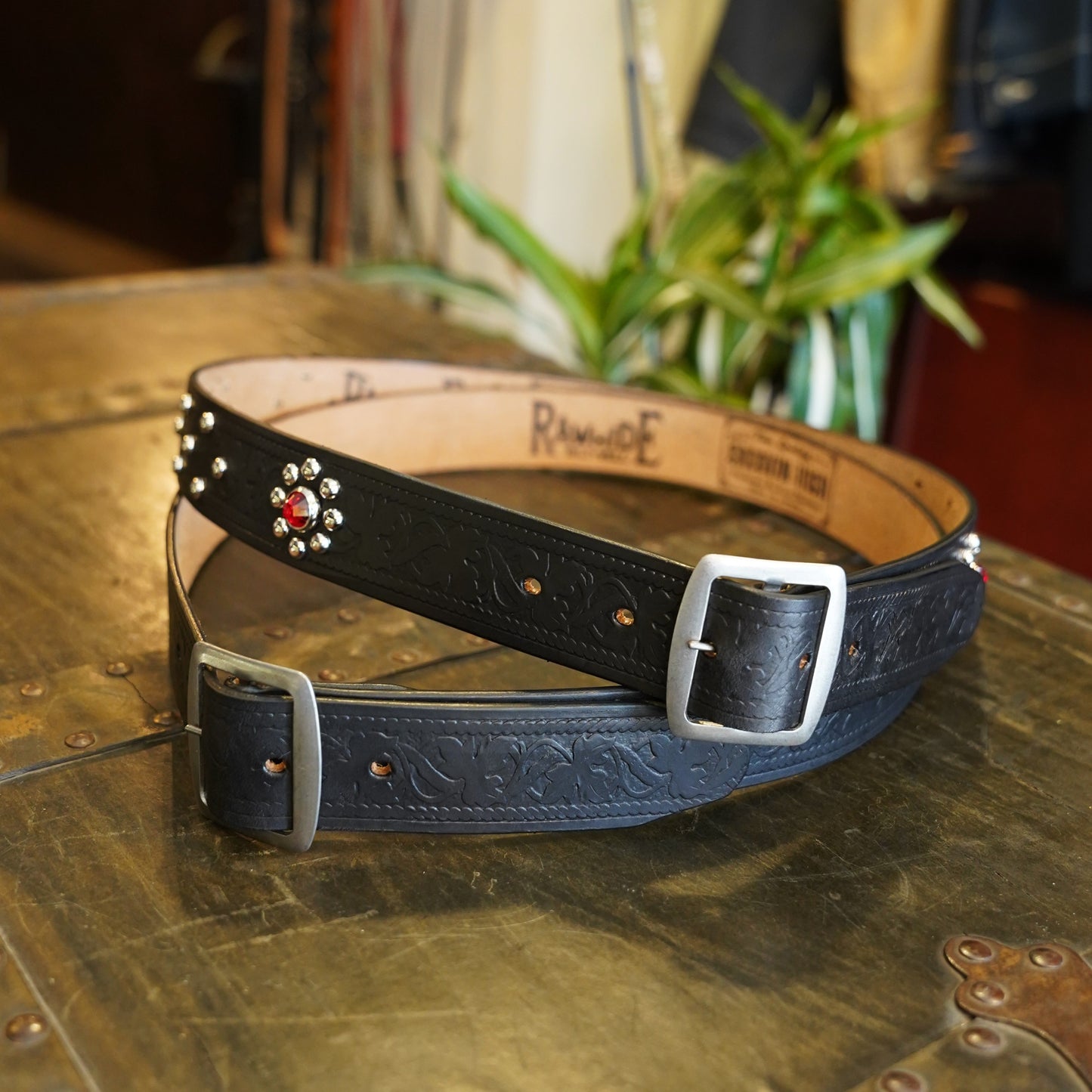 #260510 1950s 35mm Leather Belt