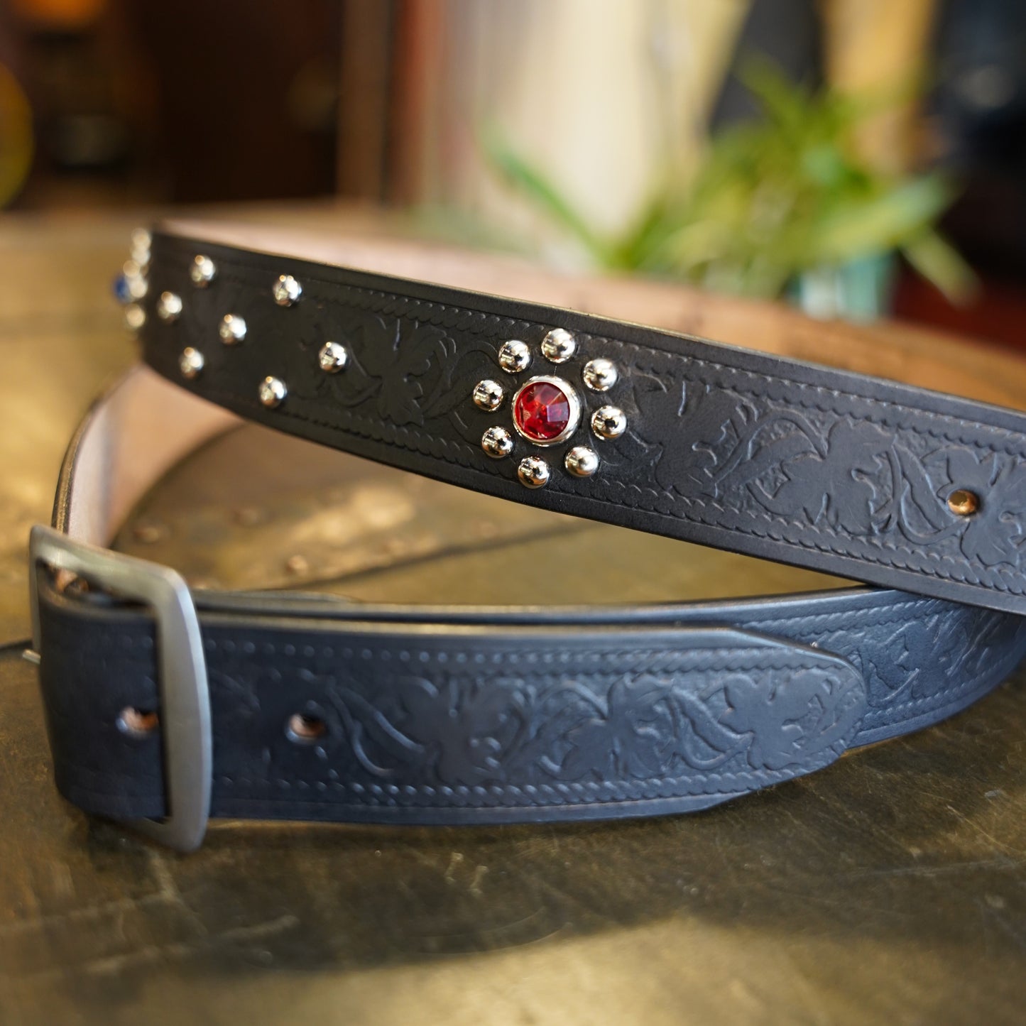#260510 1950s 35mm Leather Belt