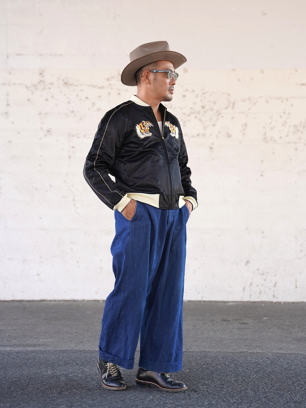 #270404 1950s Tiger Embroidery Sports Jacket
