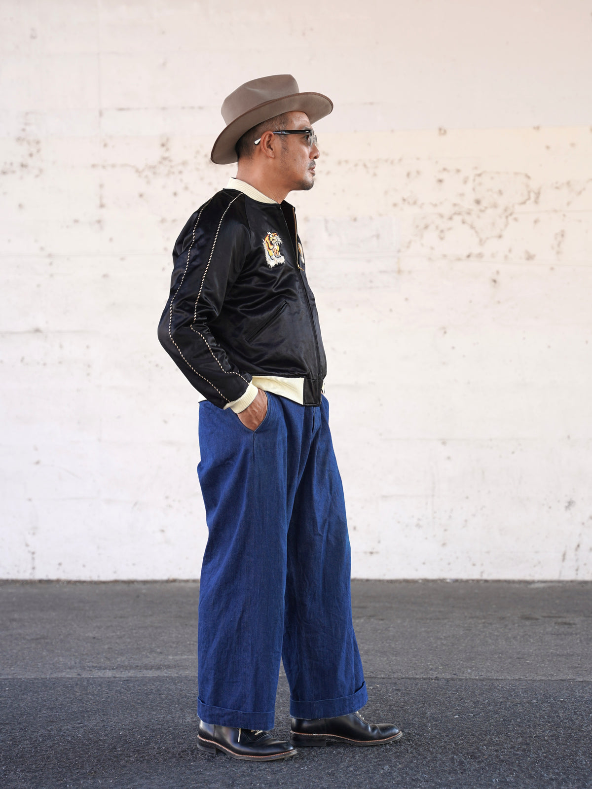 #270404 1950s Tiger Embroidery Sports Jacket