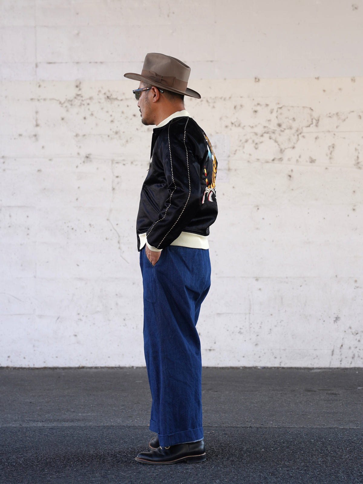 #270404 1950s Tiger Embroidery Sports Jacket