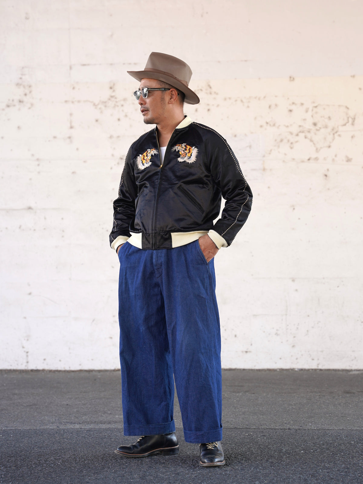 #270404 1950s Tiger Embroidery Sports Jacket