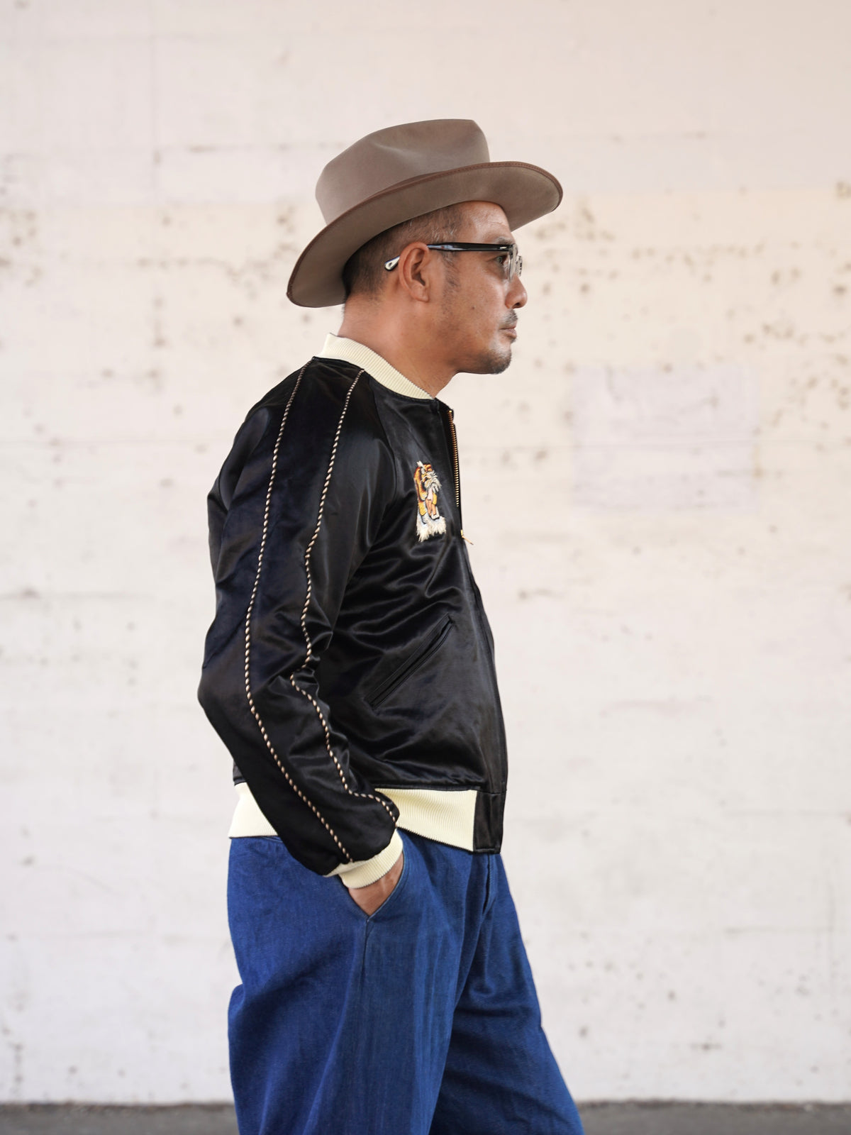#270404 1950s Tiger Embroidery Sports Jacket