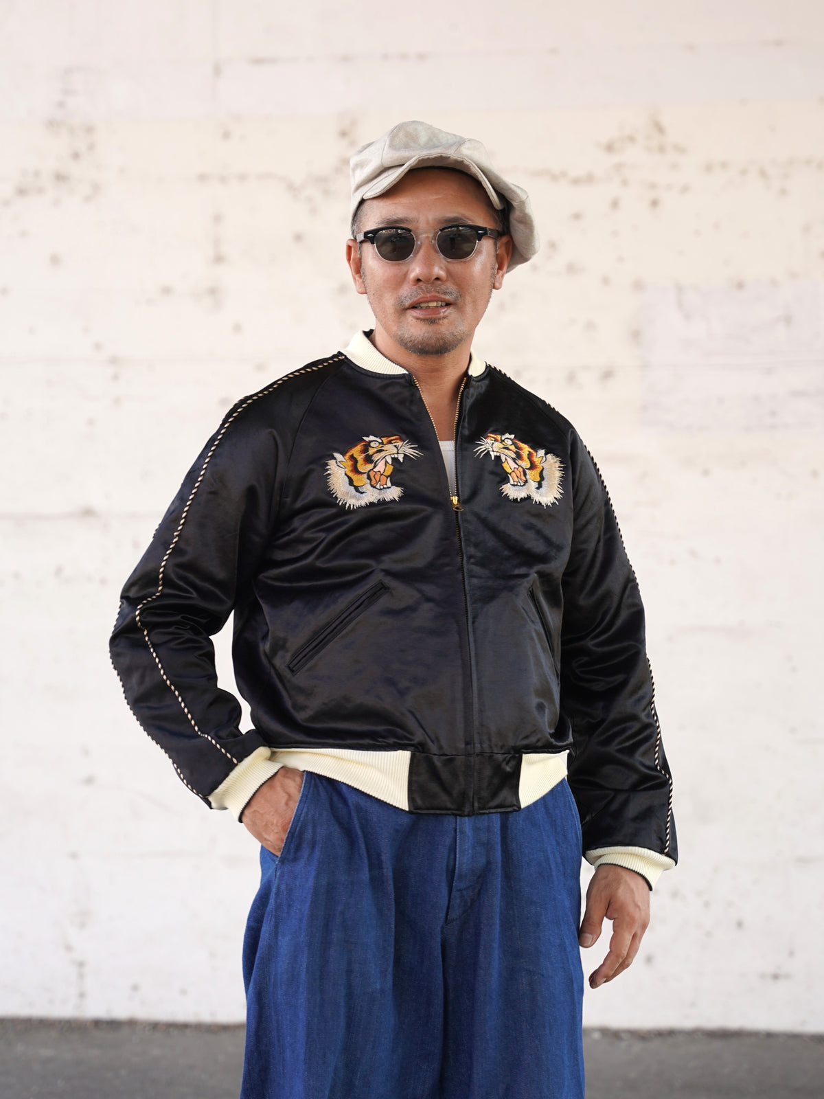 #270404 1950s Tiger Embroidery Sports Jacket