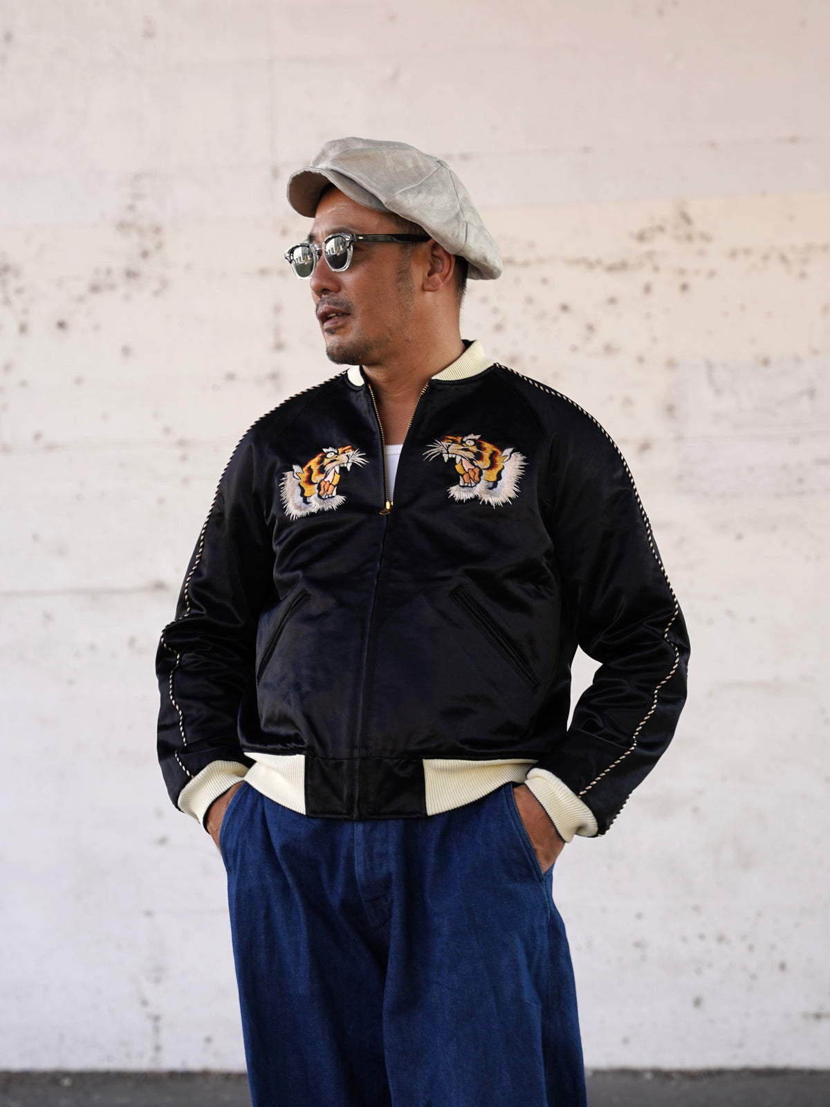 #270404 1950s Tiger Embroidery Sports Jacket