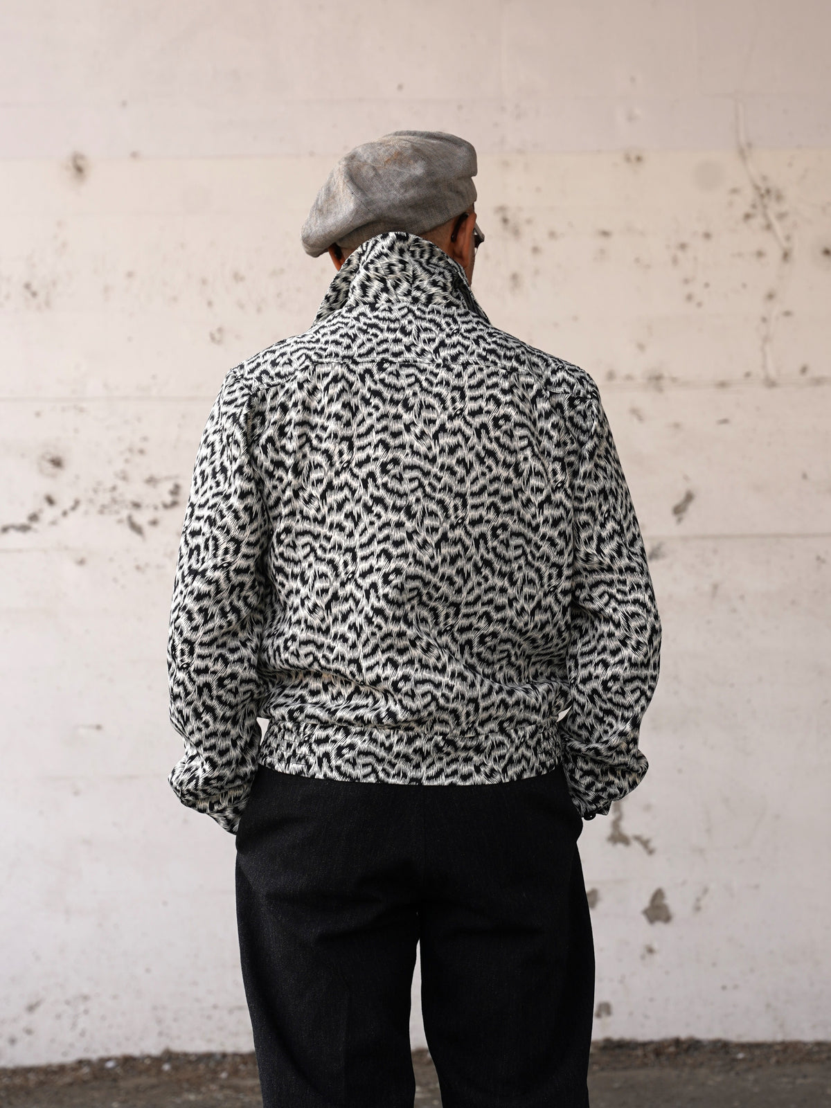 #270408 1950s Leopard Pattern Gabardine Jacket