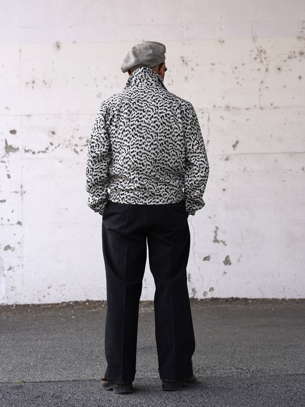 #270408 1950s Leopard Pattern Gabardine Jacket
