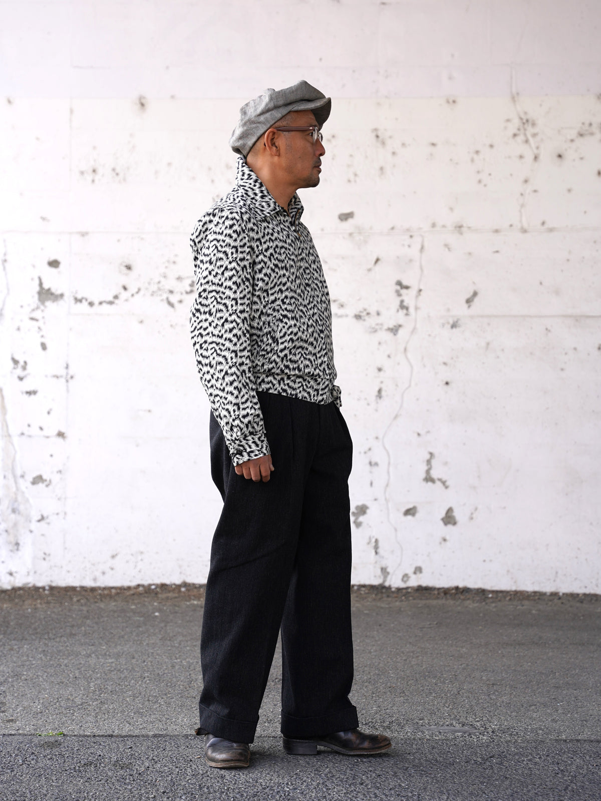 #270408 1950s Leopard Pattern Gabardine Jacket