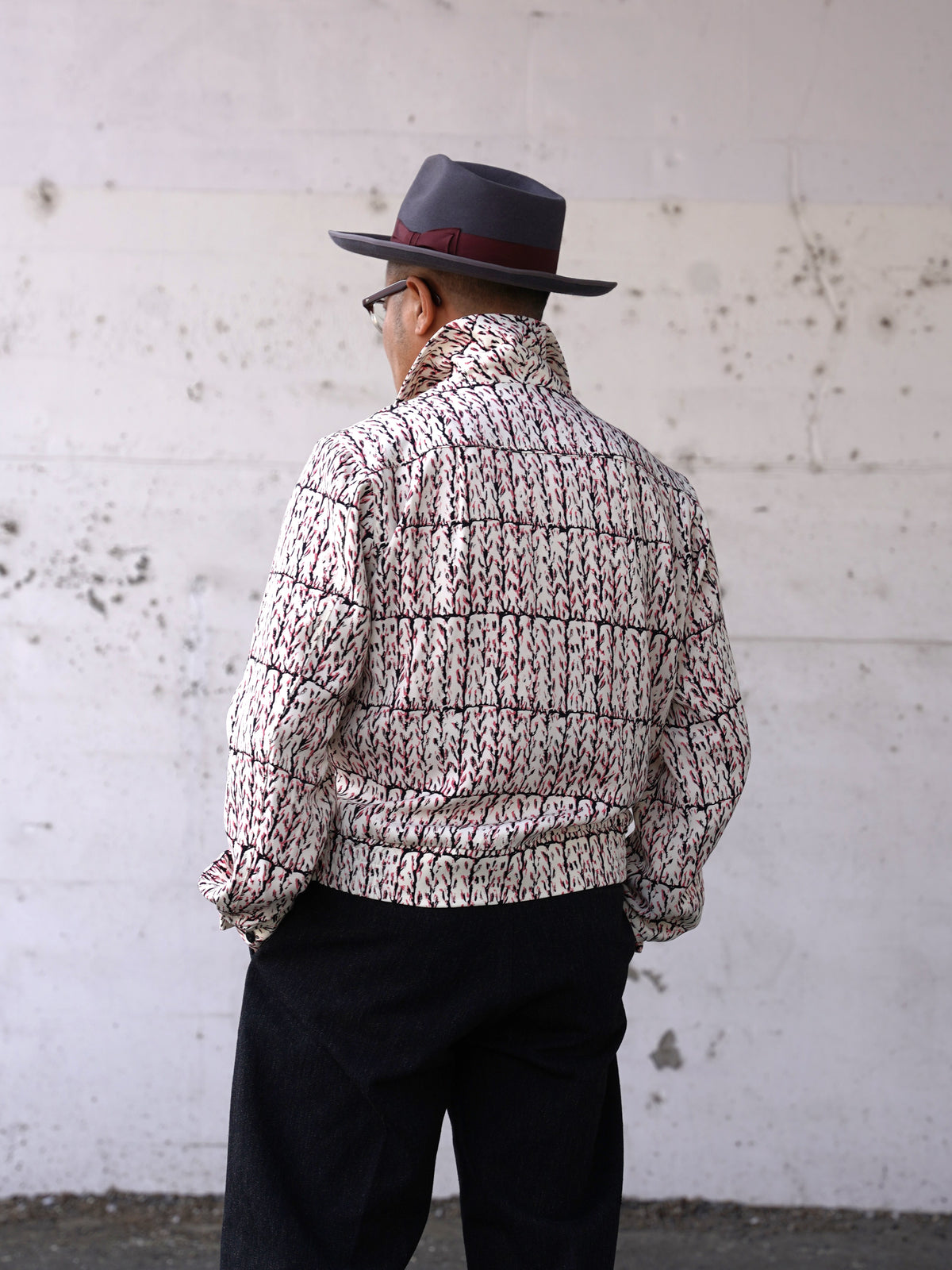 #270409 1950s Atomic Pattern Gabardine Jacket