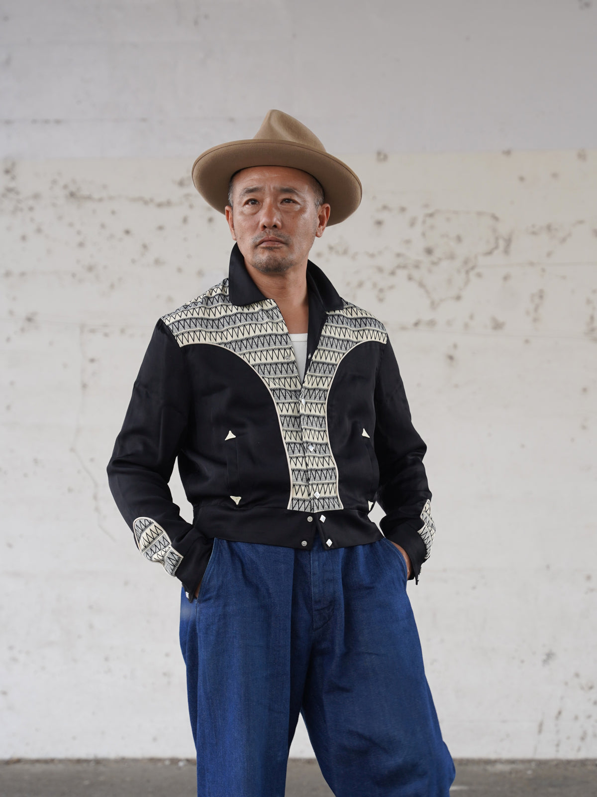 #270411 1950s Atomic Pattern Western Jacket