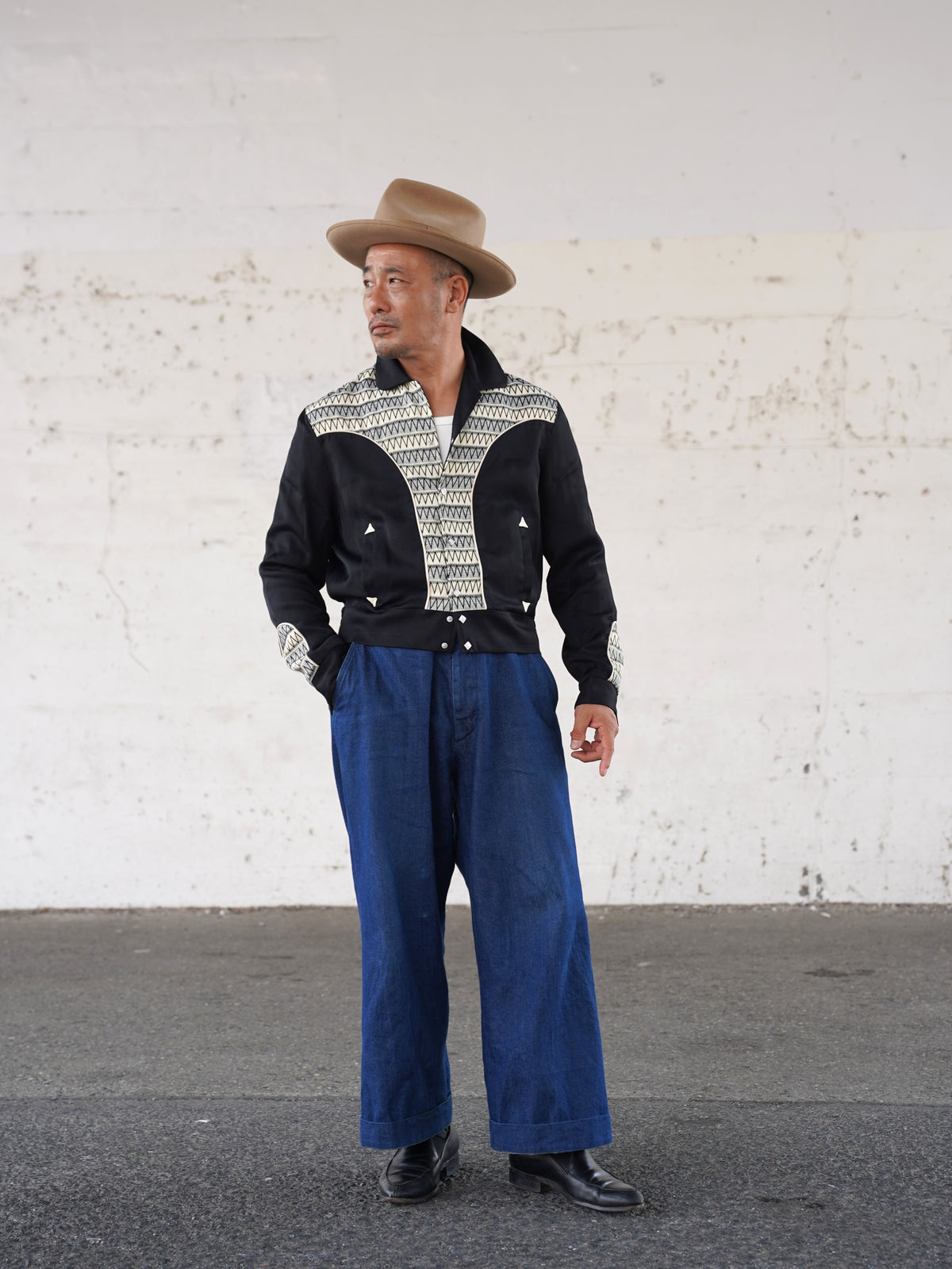 #270411 1950s Atomic Pattern Western Jacket