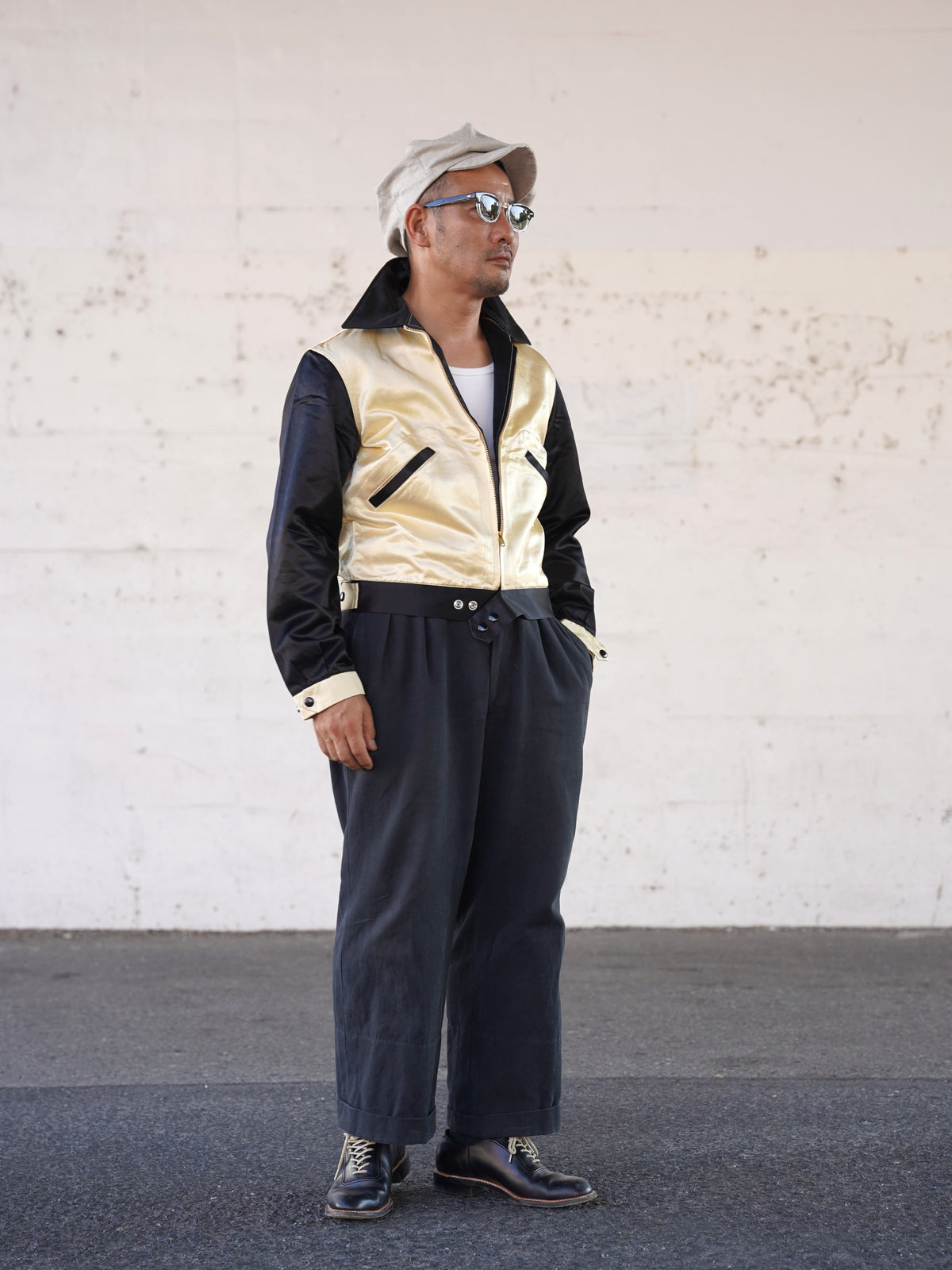 #270412 1950s Two-Tone Satin Sports Jacket