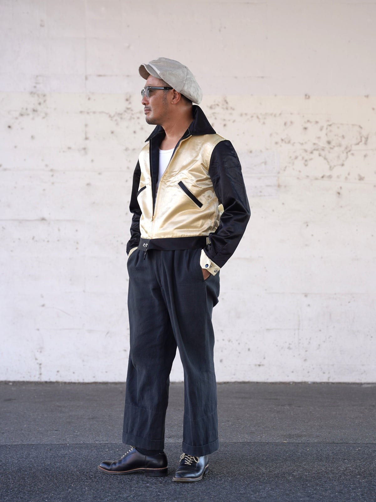 #270412 1950s Two-Tone Satin Sports Jacket