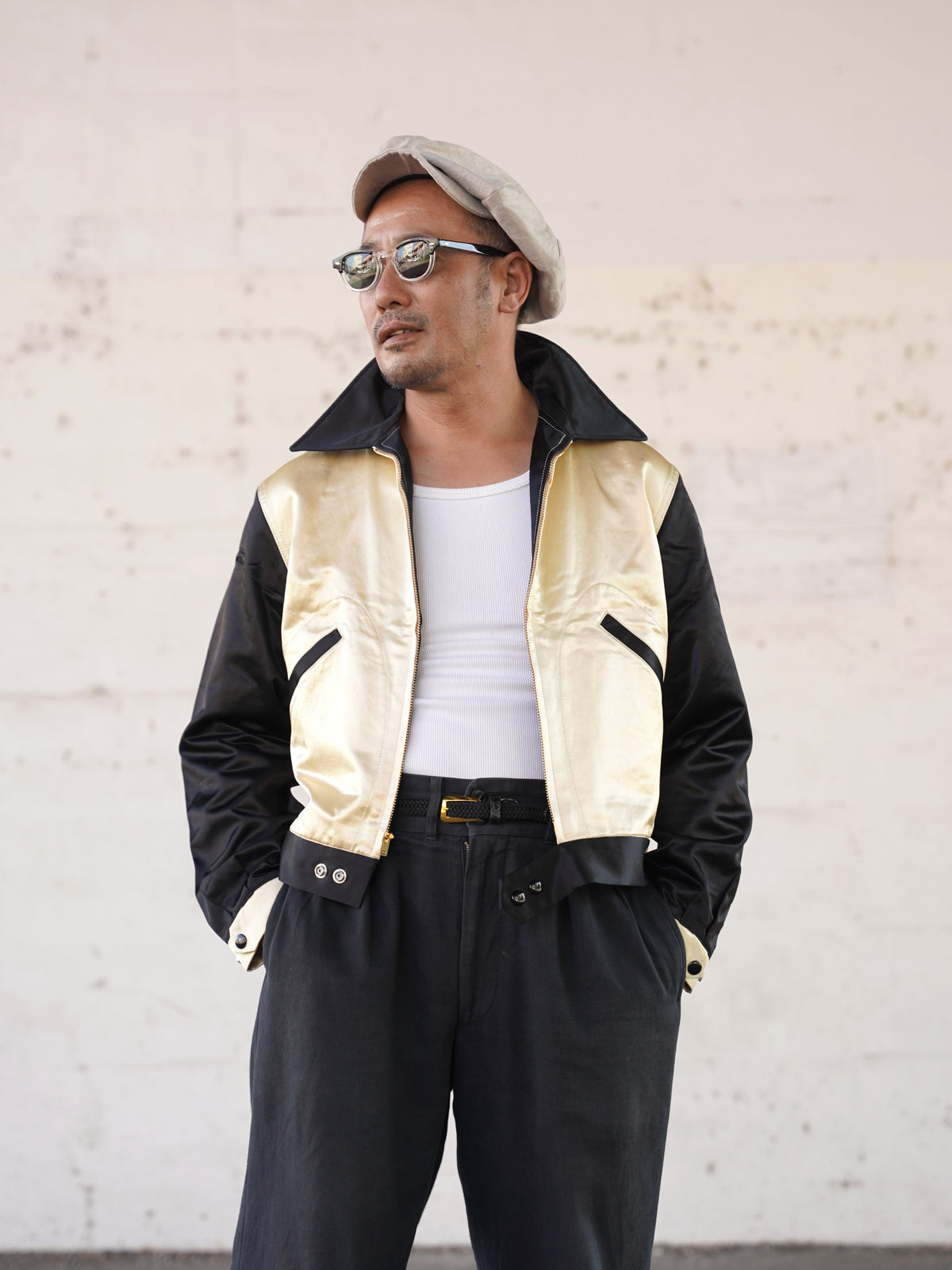 #270412 1950s Two-Tone Satin Sports Jacket